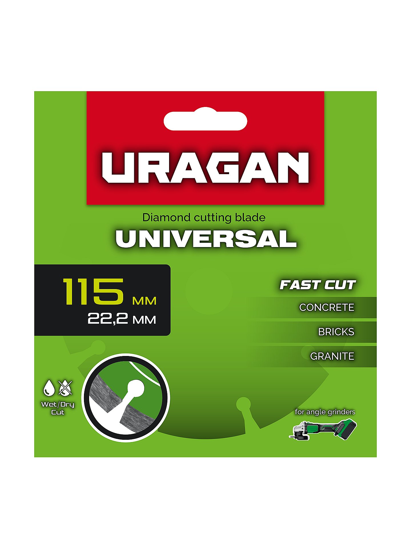 URAGAN UNIVERSAL 115 мм, диск алмазный отрезной сегментный (36705-115) — фото 3