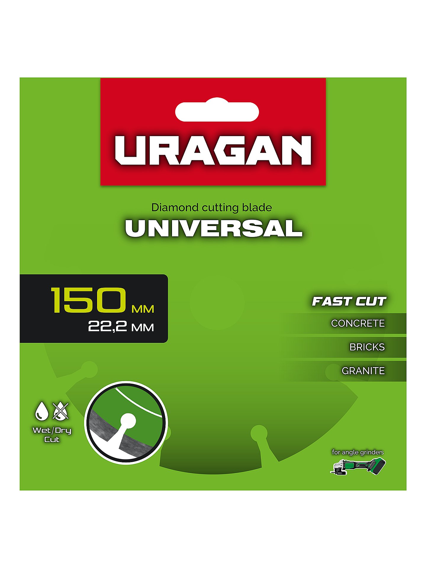 URAGAN UNIVERSAL 150 мм, диск алмазный отрезной сегментный (36705-150) — фото 3