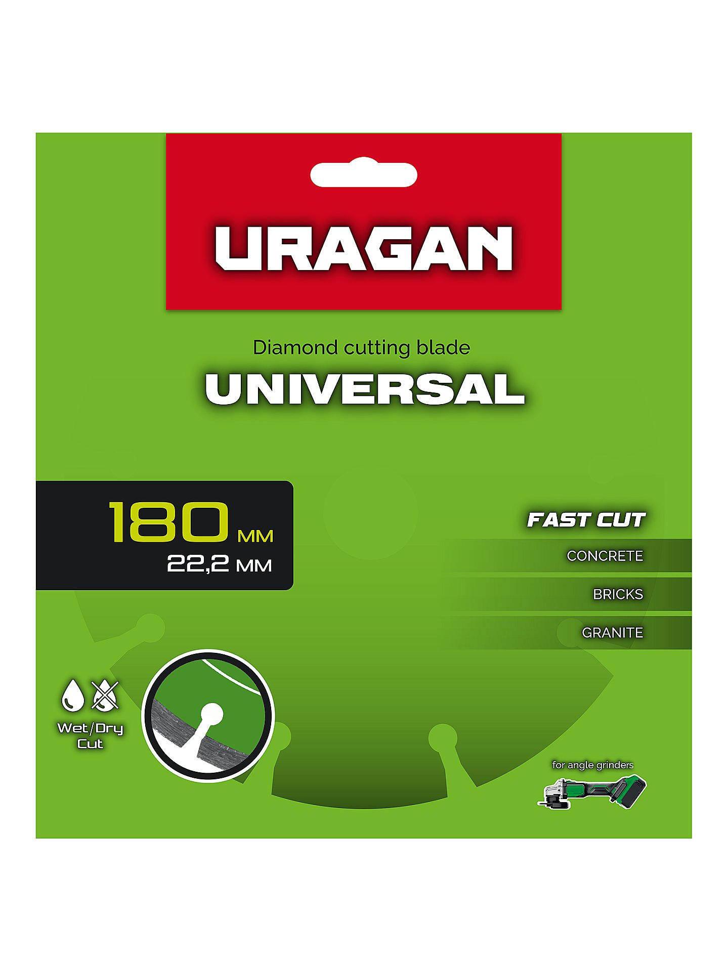 URAGAN UNIVERSAL 180 мм, диск алмазный отрезной сегментный (36705-180) — фото 3