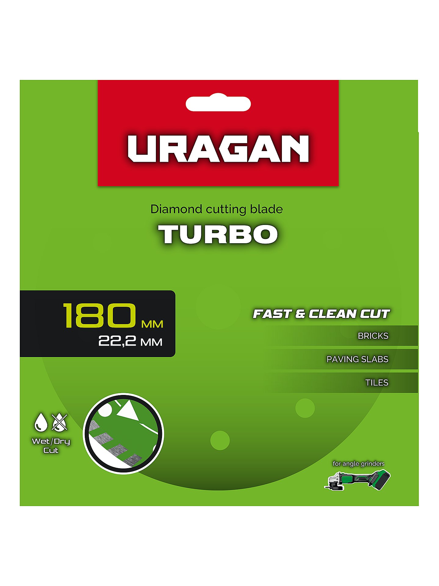 URAGAN TURBO 180 мм, диск алмазный отрезной сегментированный (36706-180) — фото 3
