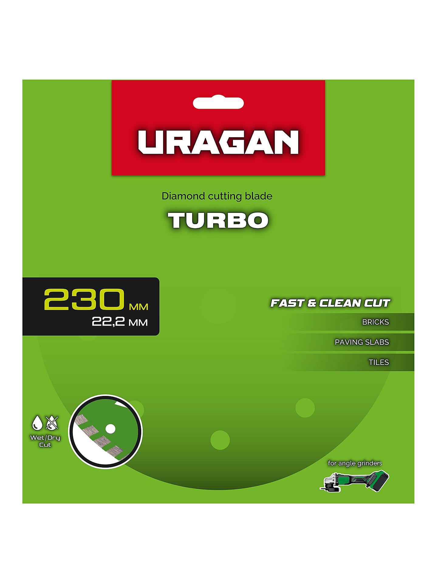 URAGAN TURBO 230 мм, диск алмазный отрезной сегментированный (36706-230) — фото 3