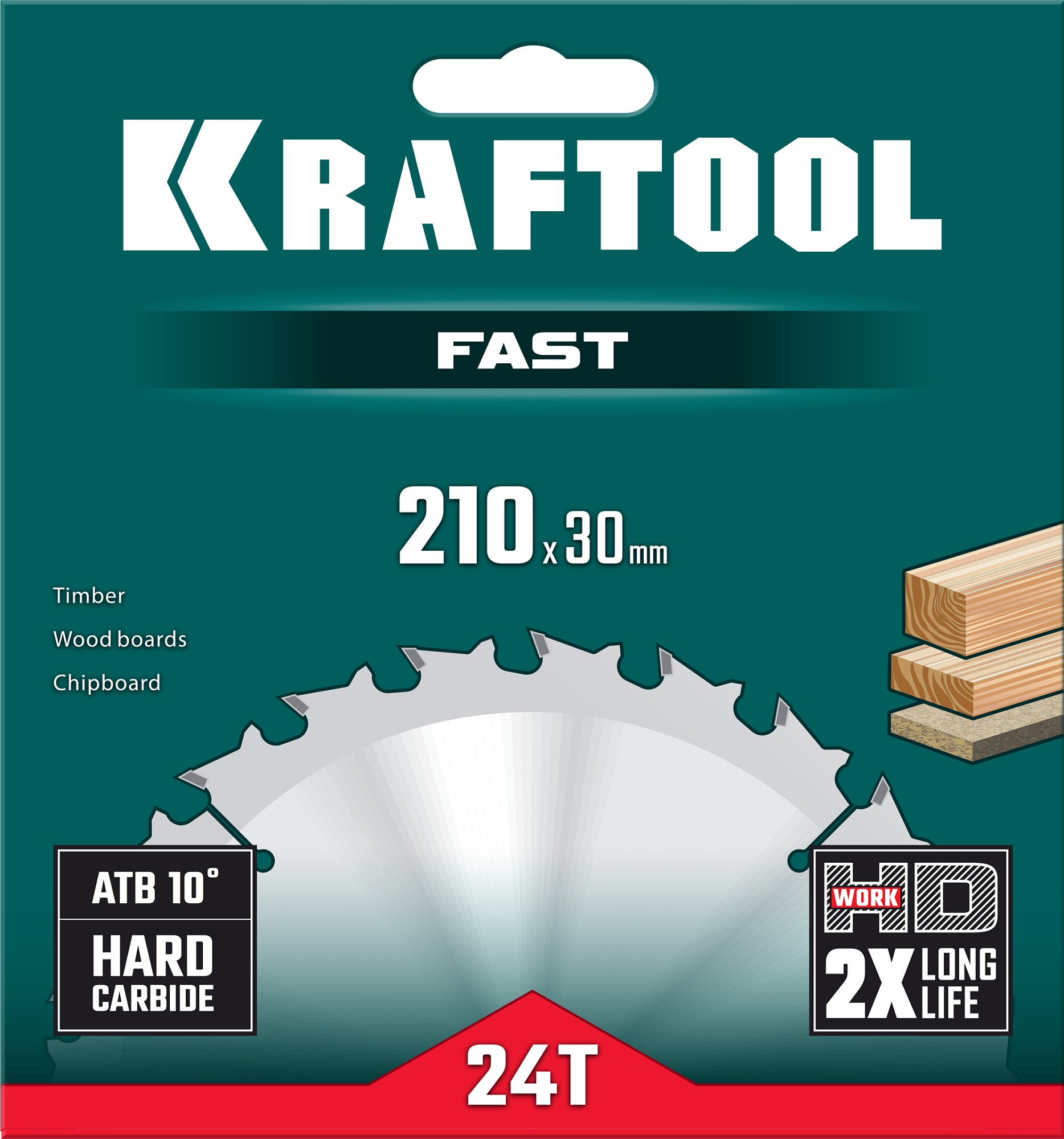 KRAFTOOL Fast, 210 х 30 мм, 24Т, пильный диск по дереву (36950-210-30) — фото 5