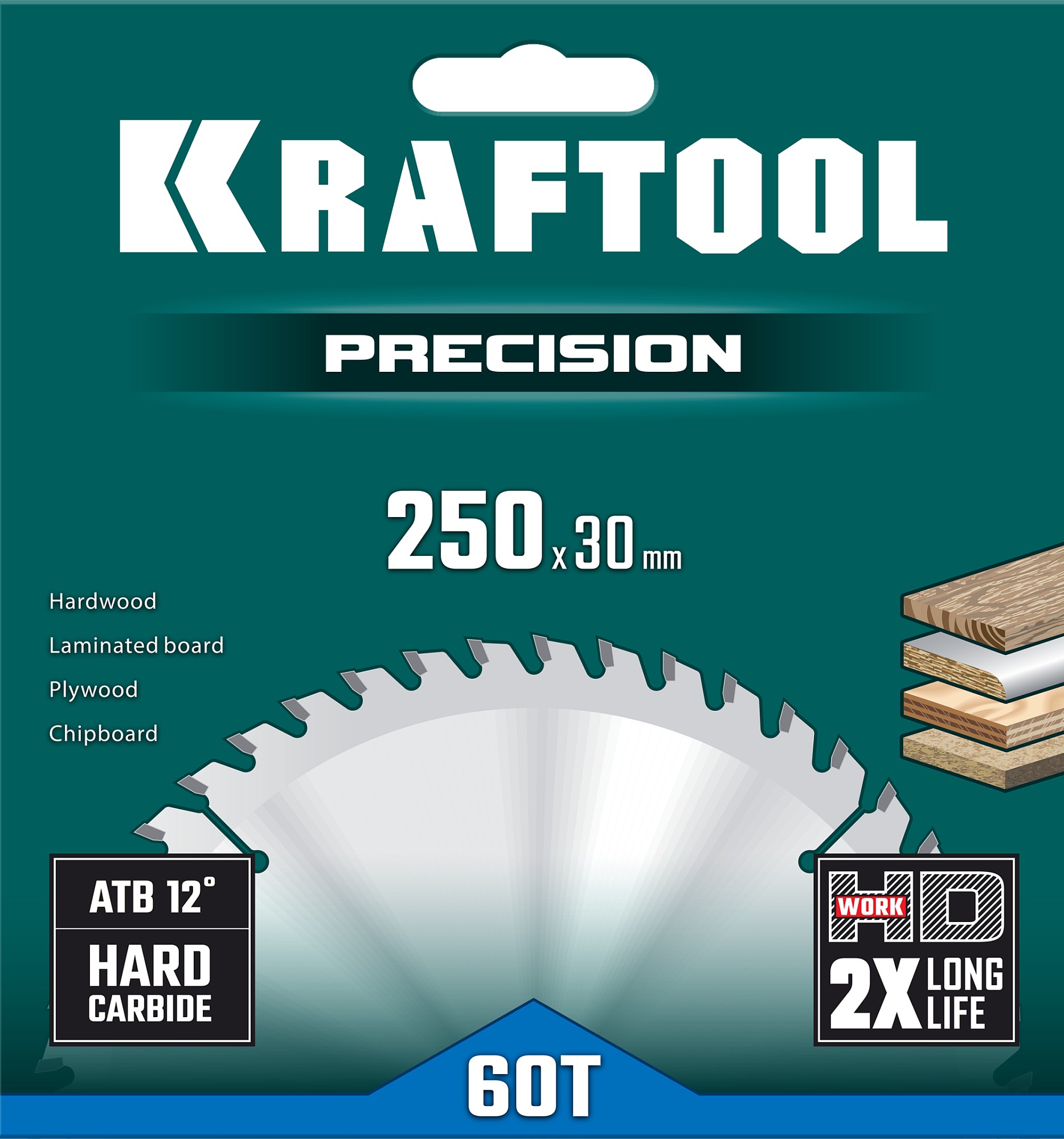 KRAFTOOL Precision, 250 х 30 мм, 60Т, пильный диск по дереву (36952-250-30) — фото 5