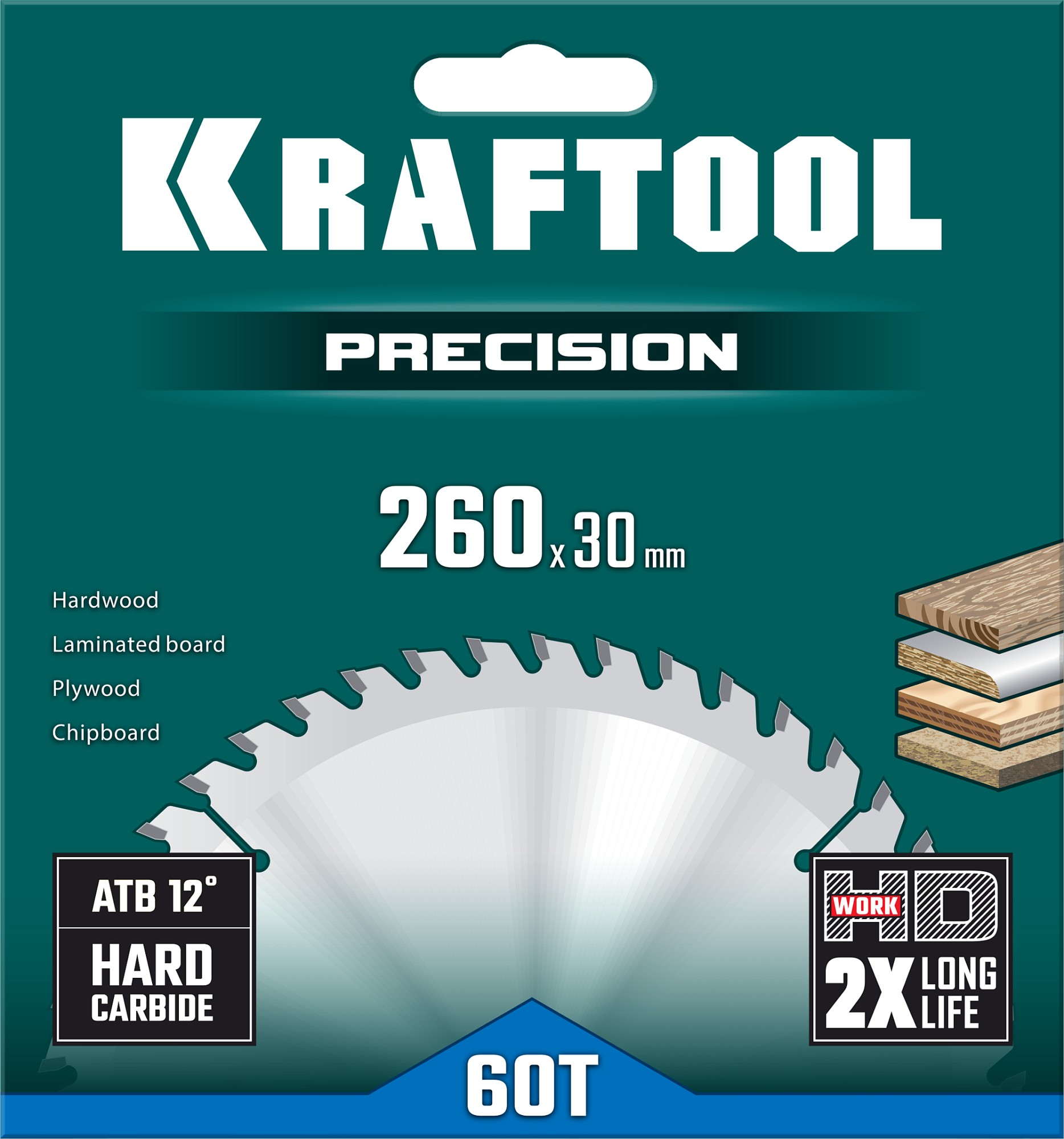 KRAFTOOL Precision, 260 х 30 мм, 60Т, пильный диск по дереву (36952-260-30) — фото 5