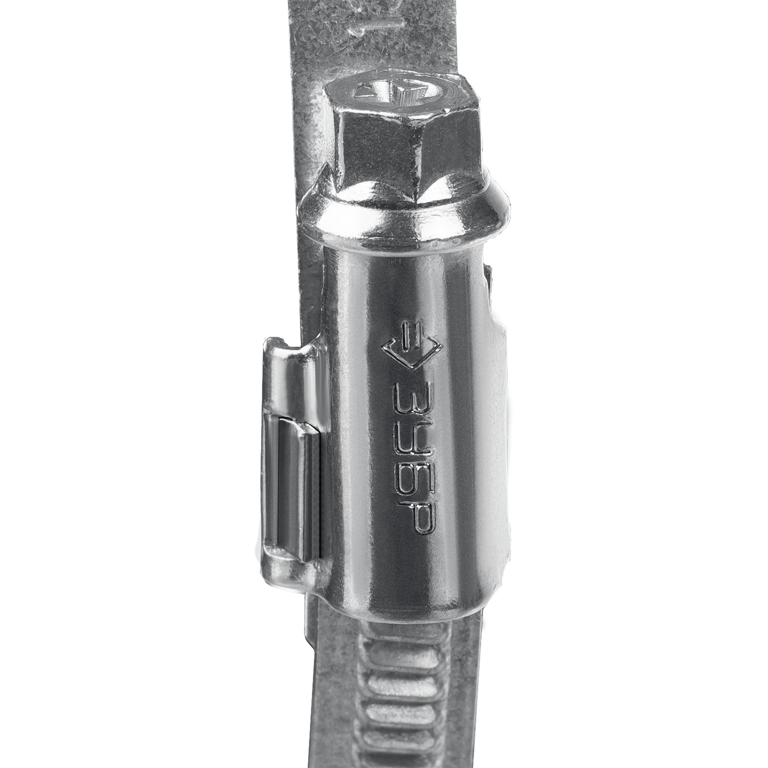 ЗУБР Х-9Н, 30 - 48 мм, накатная лента 9 мм, цинк, 50 шт, червячный хомут (37807-48) — фото 5