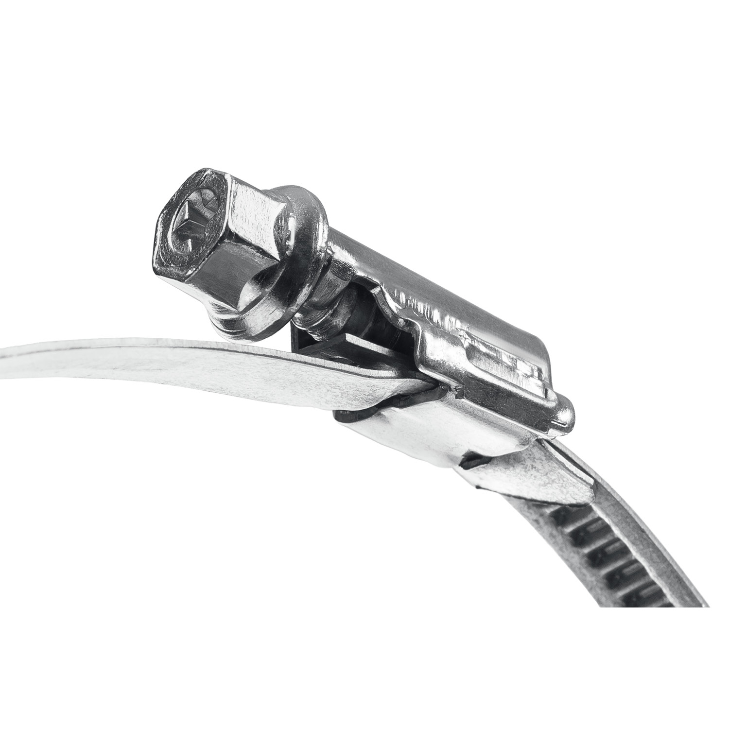 ЗУБР Х-9Н, 30 - 48 мм, накатная лента 9 мм, цинк, 50 шт, червячный хомут (37807-48) — фото 6