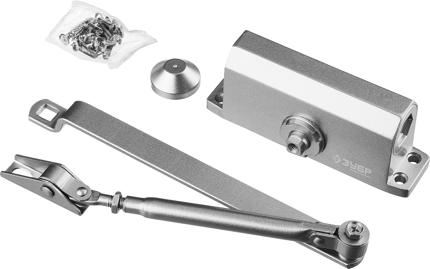 ЗУБР до 40 кг, цвет серебро, дверной доводчик, Профессионал (37910-50) — фото 2