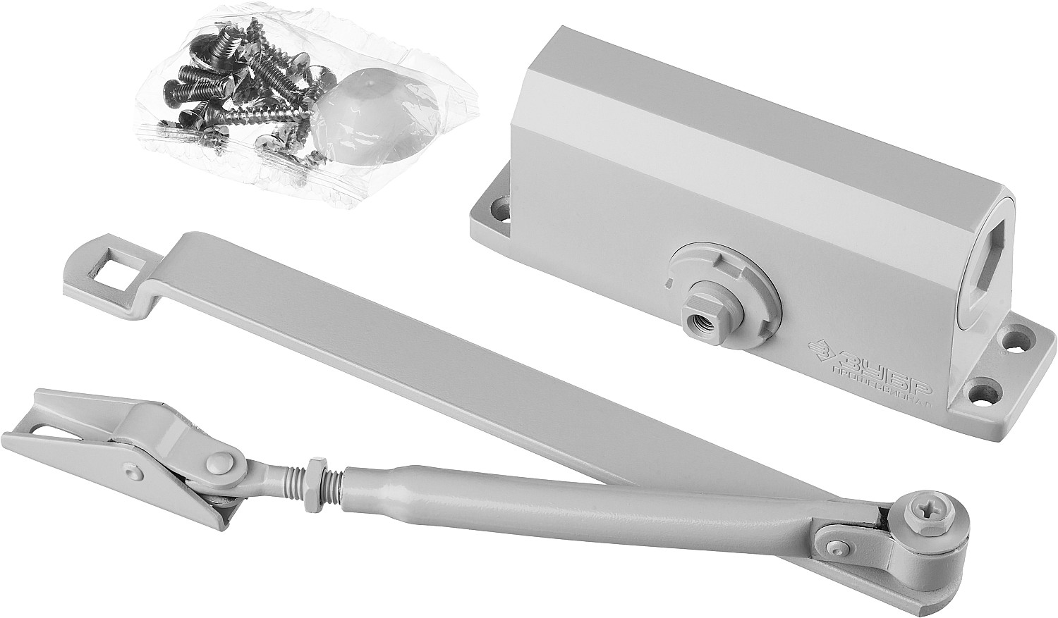 ЗУБР до 80 кг, цвет белый, дверной доводчик, Профессионал (37911-80) — фото 2