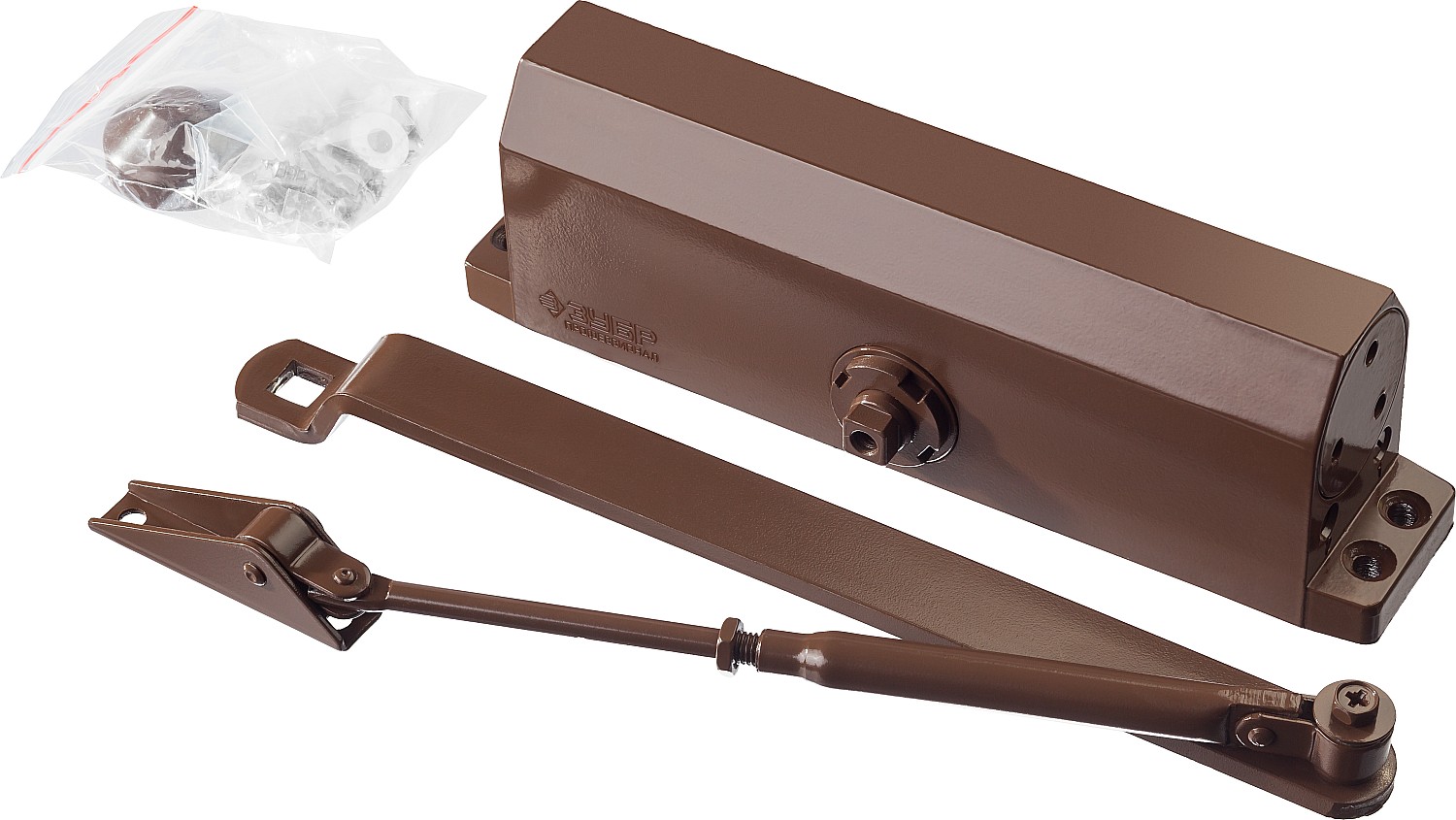 ЗУБР до 100 кг, цвет коричневый, дверной доводчик, Профессионал (37912-100) — фото 2
