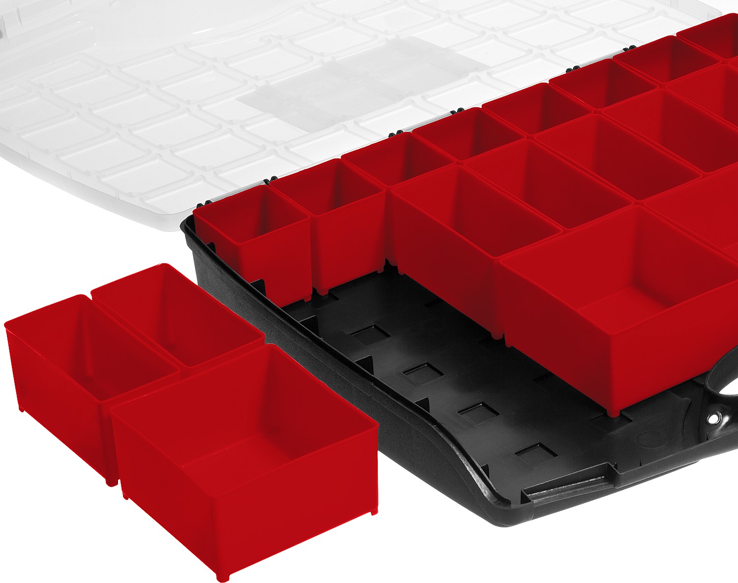 ЗУБР ВОЛГА-20, 425 х 330 х 60 мм, пластиковый органайзер с 20 съемными лотками (38034-20) — фото 6