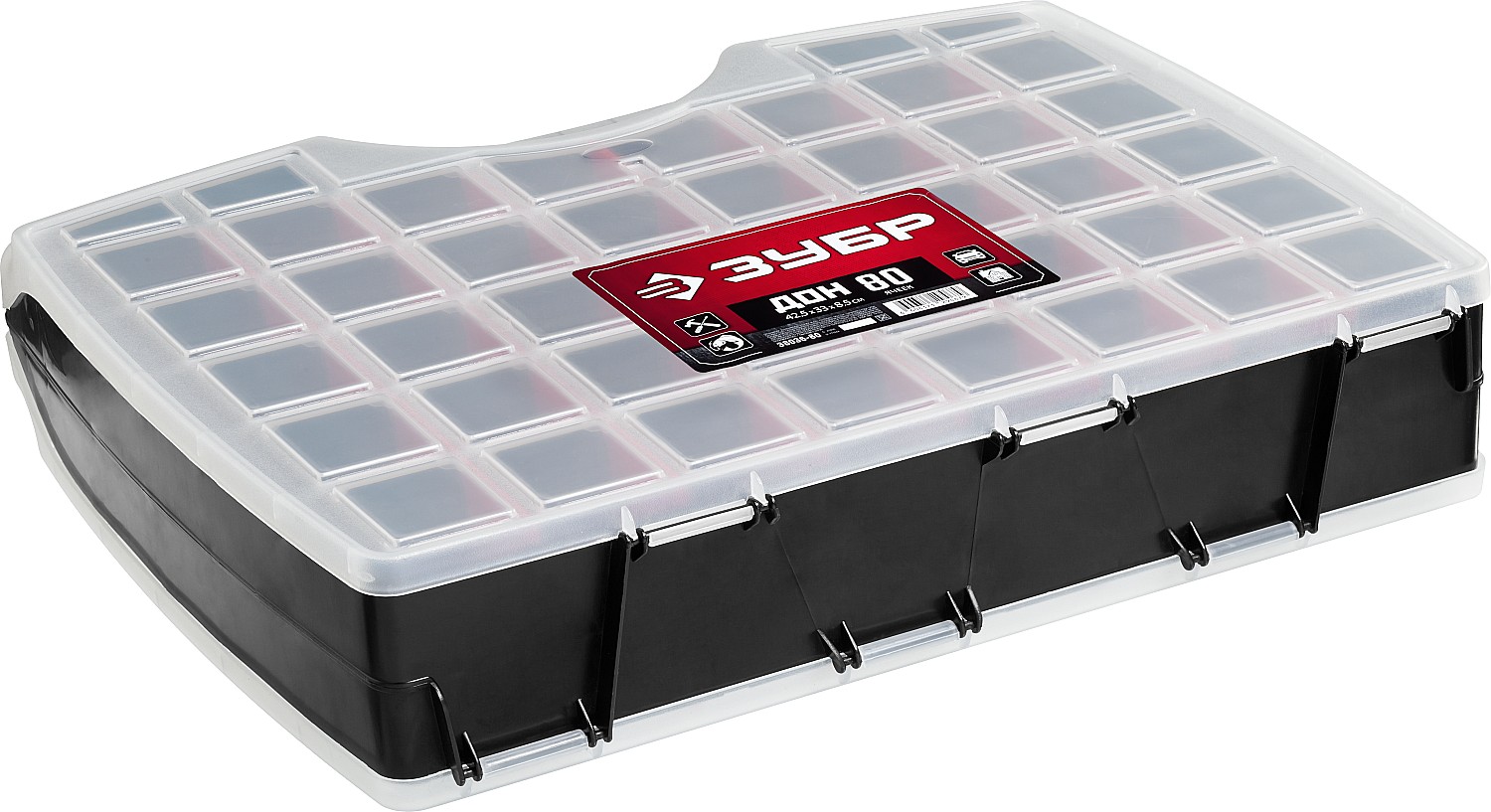 ЗУБР ДОН-80, 425 х 330 х 85 мм, двухсторонний органайзер с 80 ячейками (38036-80) — фото 5