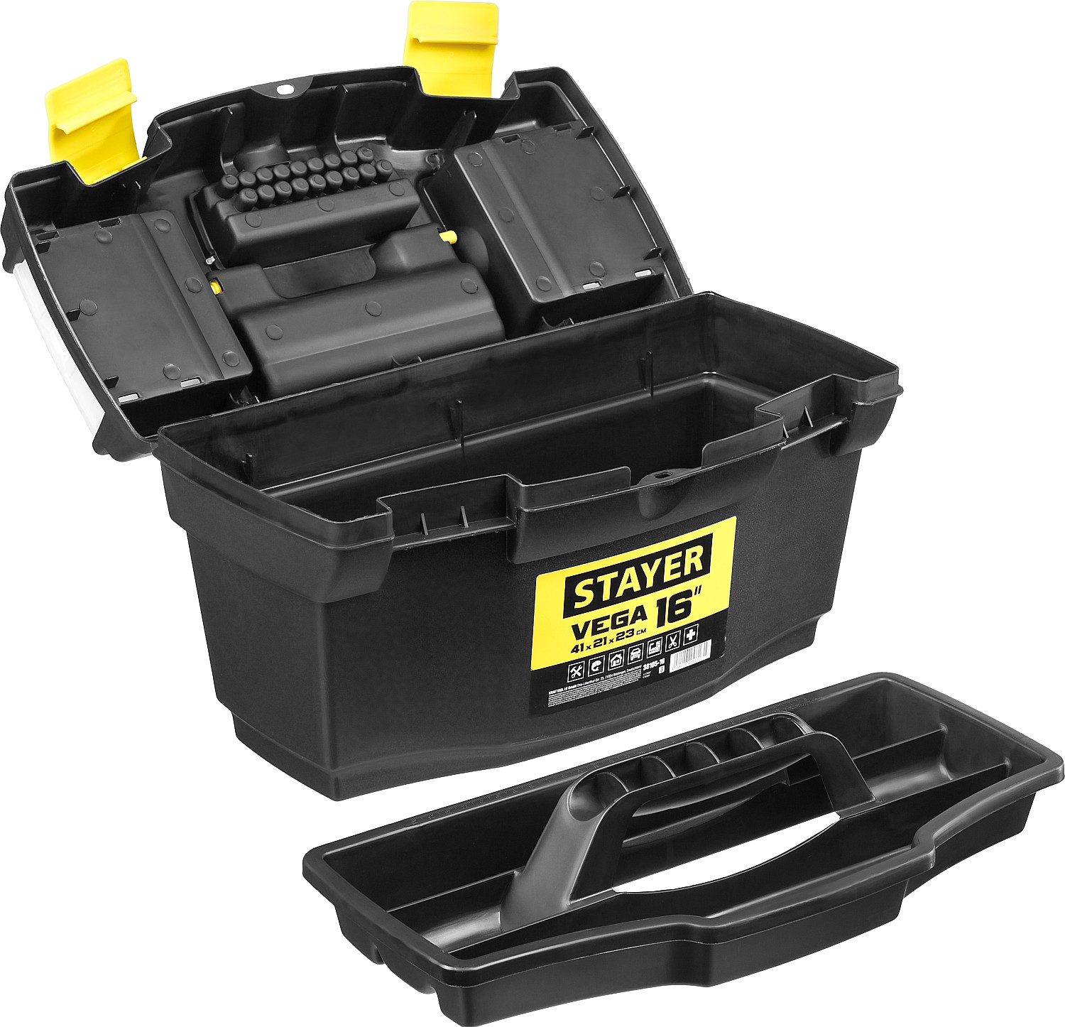 STAYER VEGA-16, 410 x 210 x 230 мм, (16″), пластиковый ящик для инструментов (38105-16) — фото 2