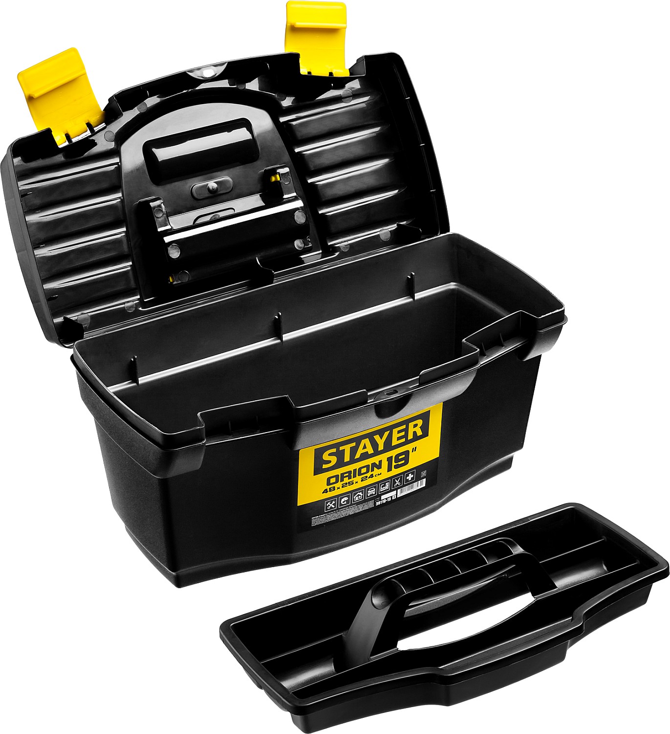 STAYER ORION-19, 480 х 250 х 240 мм, (19″), пластиковый ящик для инструментов (38110-18) — фото 3