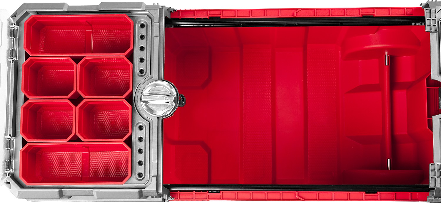 ЗУБР МЕГАБОКС-24, 616 х 378 х 415 мм, (24″), пластиковый ящик-тележка для инструментов, Профессионал (38133-24) — фото 14