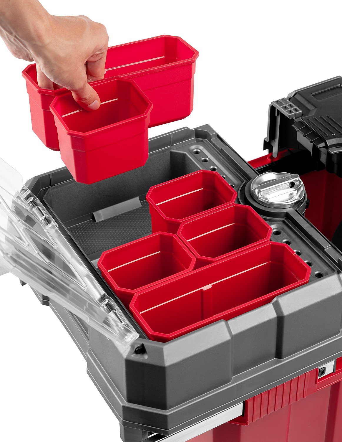ЗУБР МЕГАБОКС-24, 616 х 378 х 415 мм, (24″), пластиковый ящик-тележка для инструментов, Профессионал (38133-24) — фото 9