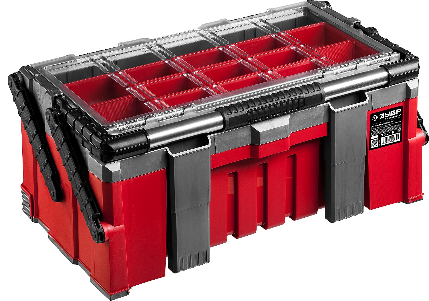 ЗУБР КОМБО-22, 567 х 314 х 245 мм, (22″), пластиковый ящик для инструментов, Профессионал (38138-22) — фото 3