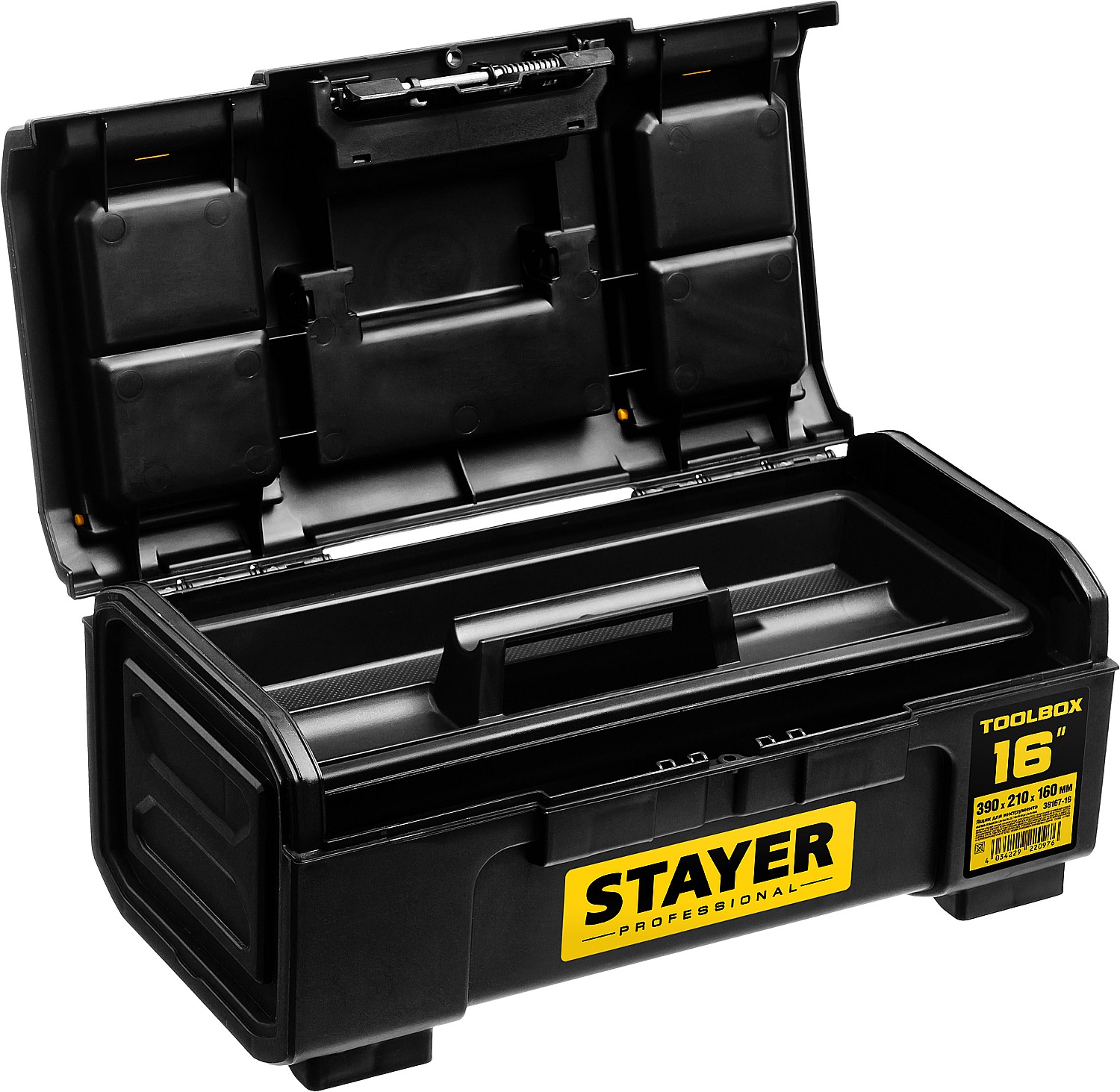 STAYER TOOLBOX-16, 390 х 210 х 160, пластиковый ящик для инструментов, Professional (38167-16) — фото 2