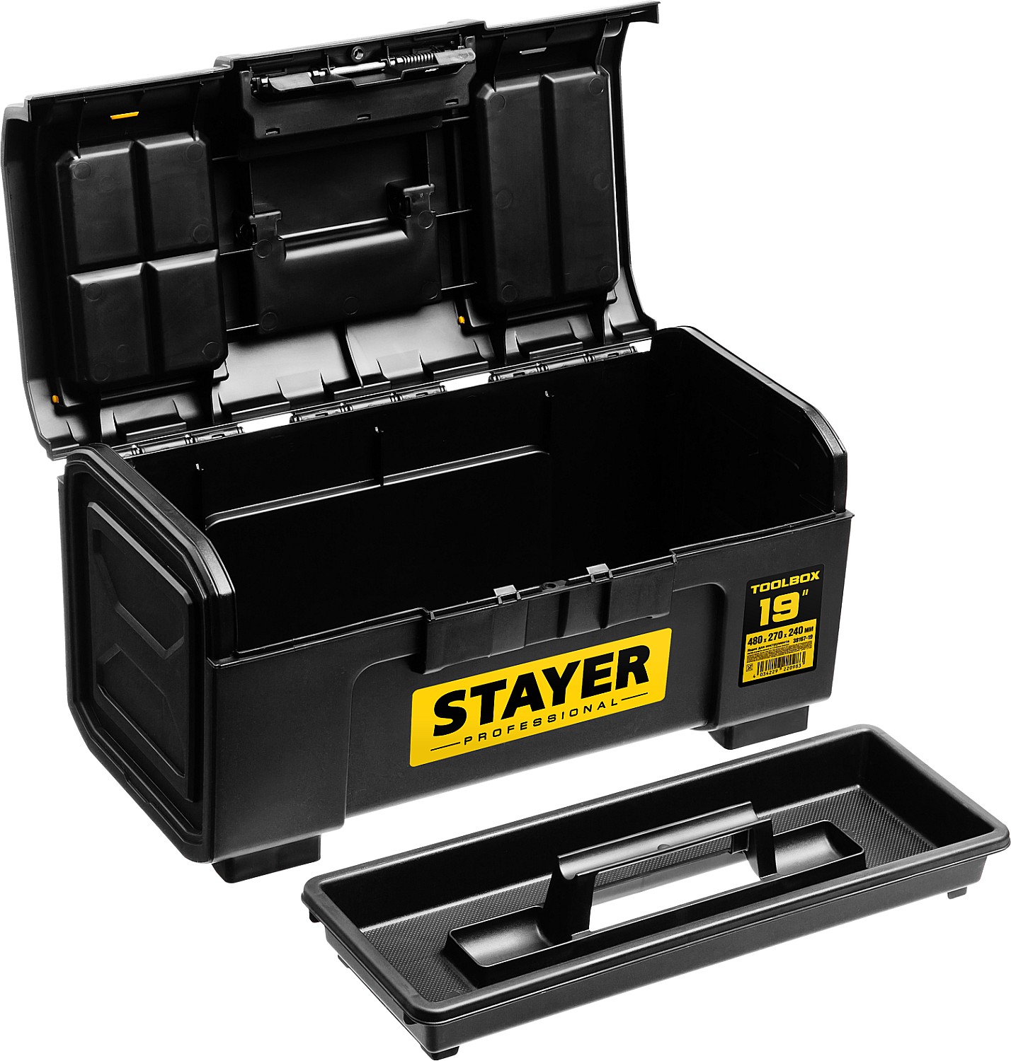STAYER TOOLBOX-19, 480 х 270 х 240, пластиковый ящик для инструментов, Professional (38167-19) — фото 3