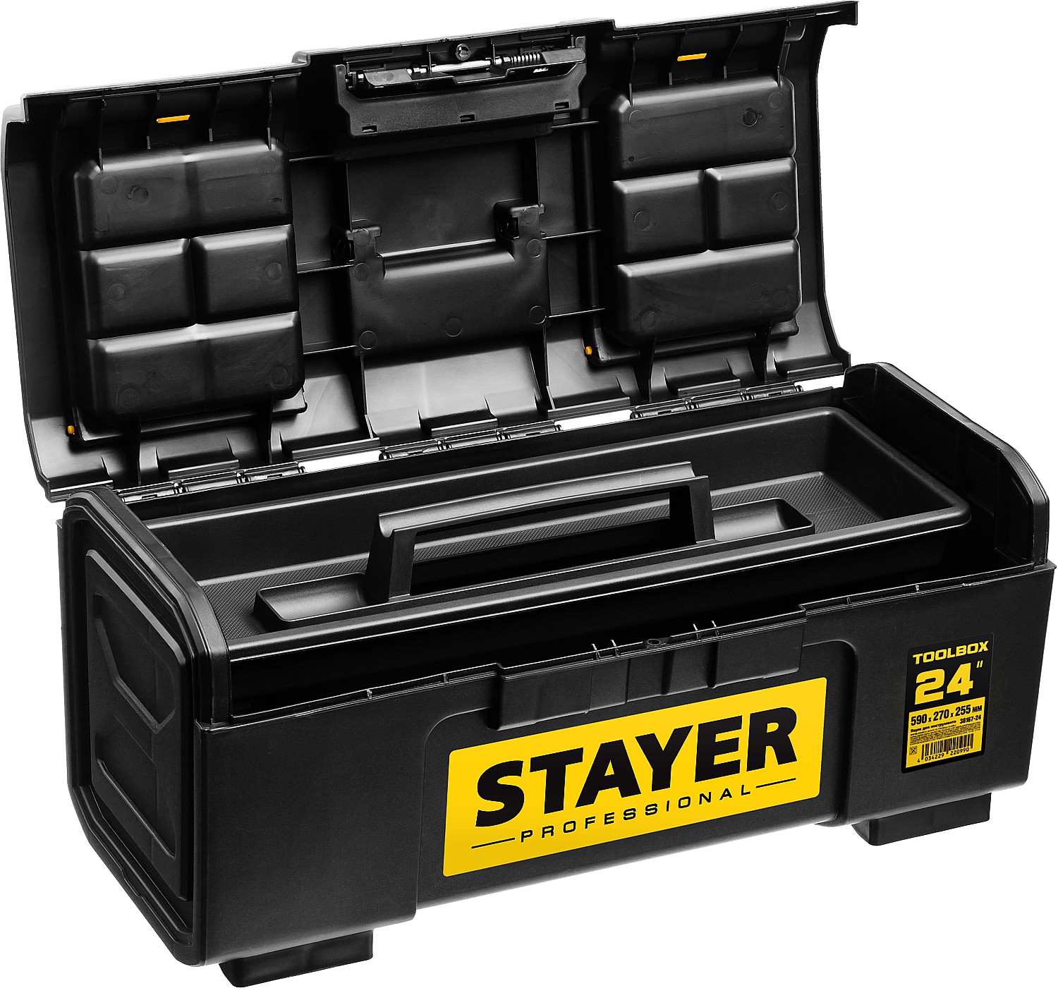 STAYER TOOLBOX-24, 590 х 270 х 255, пластиковый ящик для инструментов, Professional (38167-24) — фото 2
