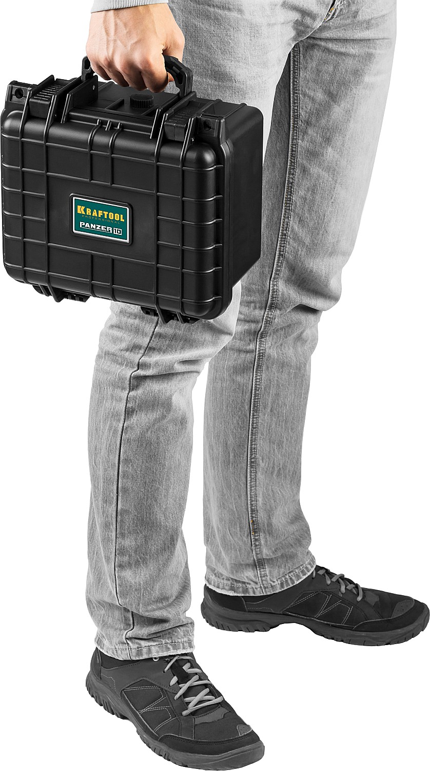 KRAFTOOL PANZER-10, 270 х 240 х 170 мм, (10″), IP55, ударопрочный пластиковый ящик (38251-10) — фото 11