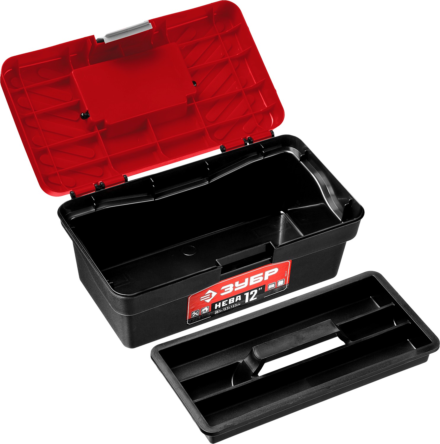 ЗУБР НЕВА-12, 285 х 155 х 125 мм, (12″), пластиковый ящик для инструментов (38323-12) — фото 4