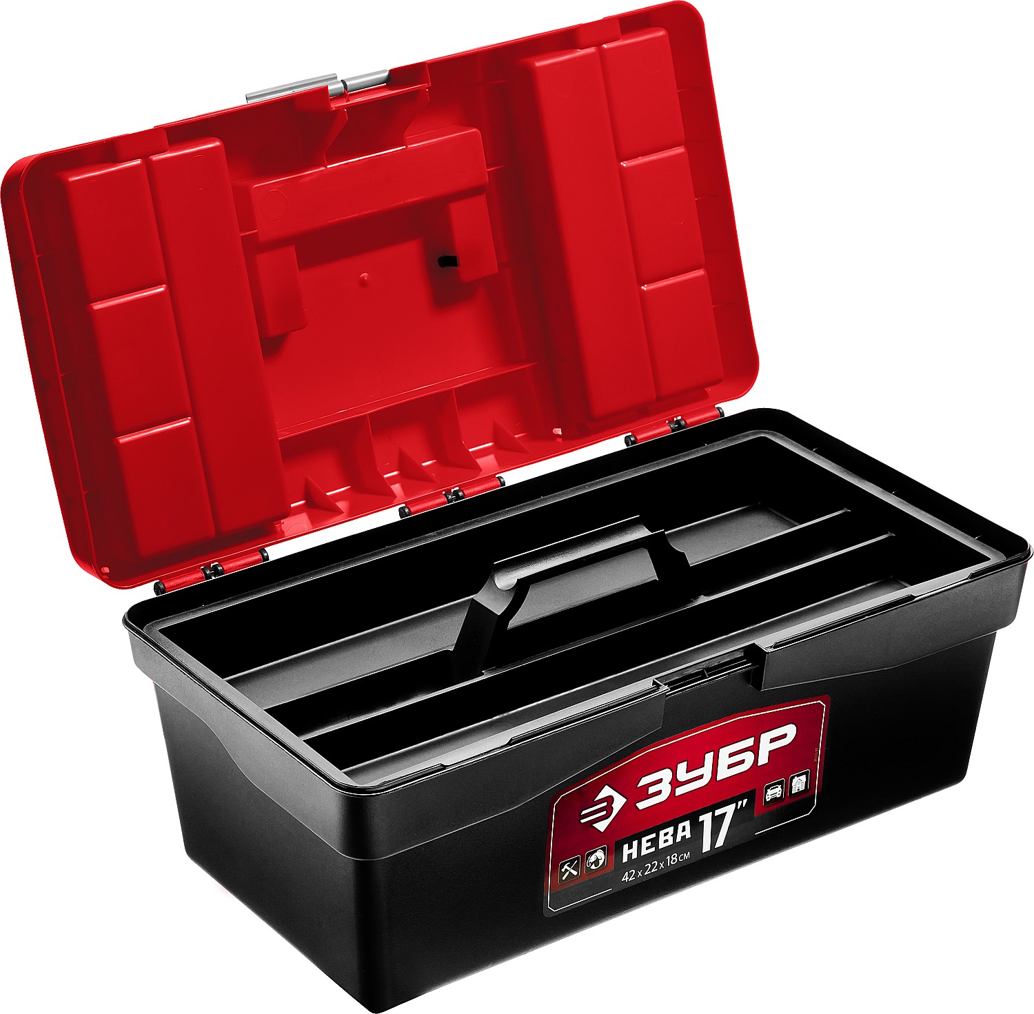 ЗУБР НЕВА-17, 420 х 220 х 180 мм, (17″), пластиковый ящик для инструментов (38323-17) — фото 3