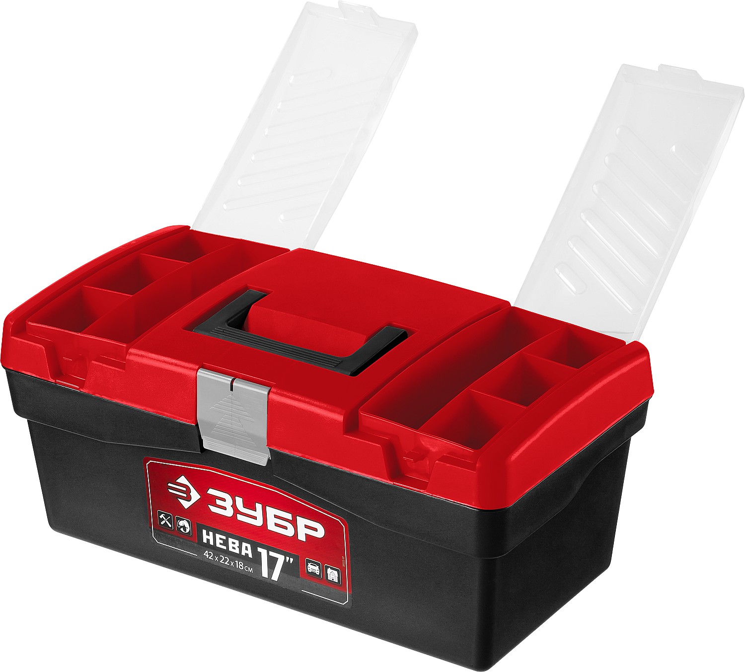 ЗУБР НЕВА-17, 420 х 220 х 180 мм, (17″), пластиковый ящик для инструментов (38323-17) — фото 5