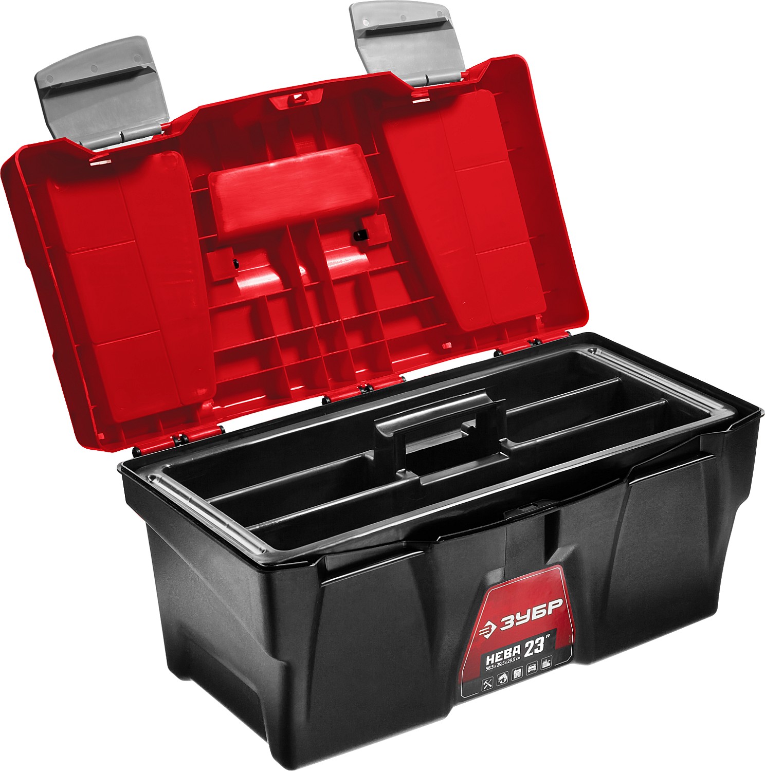 ЗУБР НЕВА-23, 585 х 295 х 295 мм, (23″), пластиковый ящик для инструментов (38323-23) — фото 3