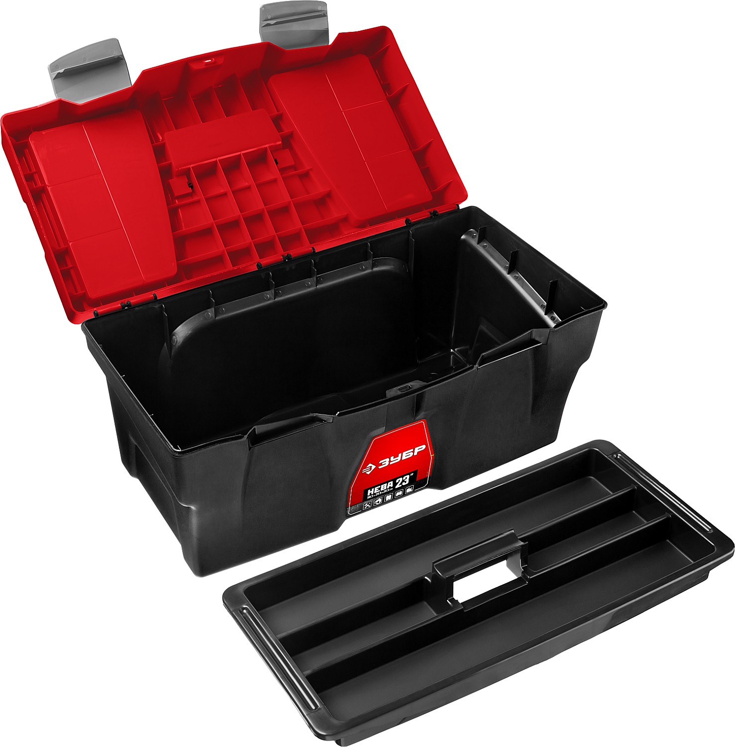 ЗУБР НЕВА-23, 585 х 295 х 295 мм, (23″), пластиковый ящик для инструментов (38323-23) — фото 4