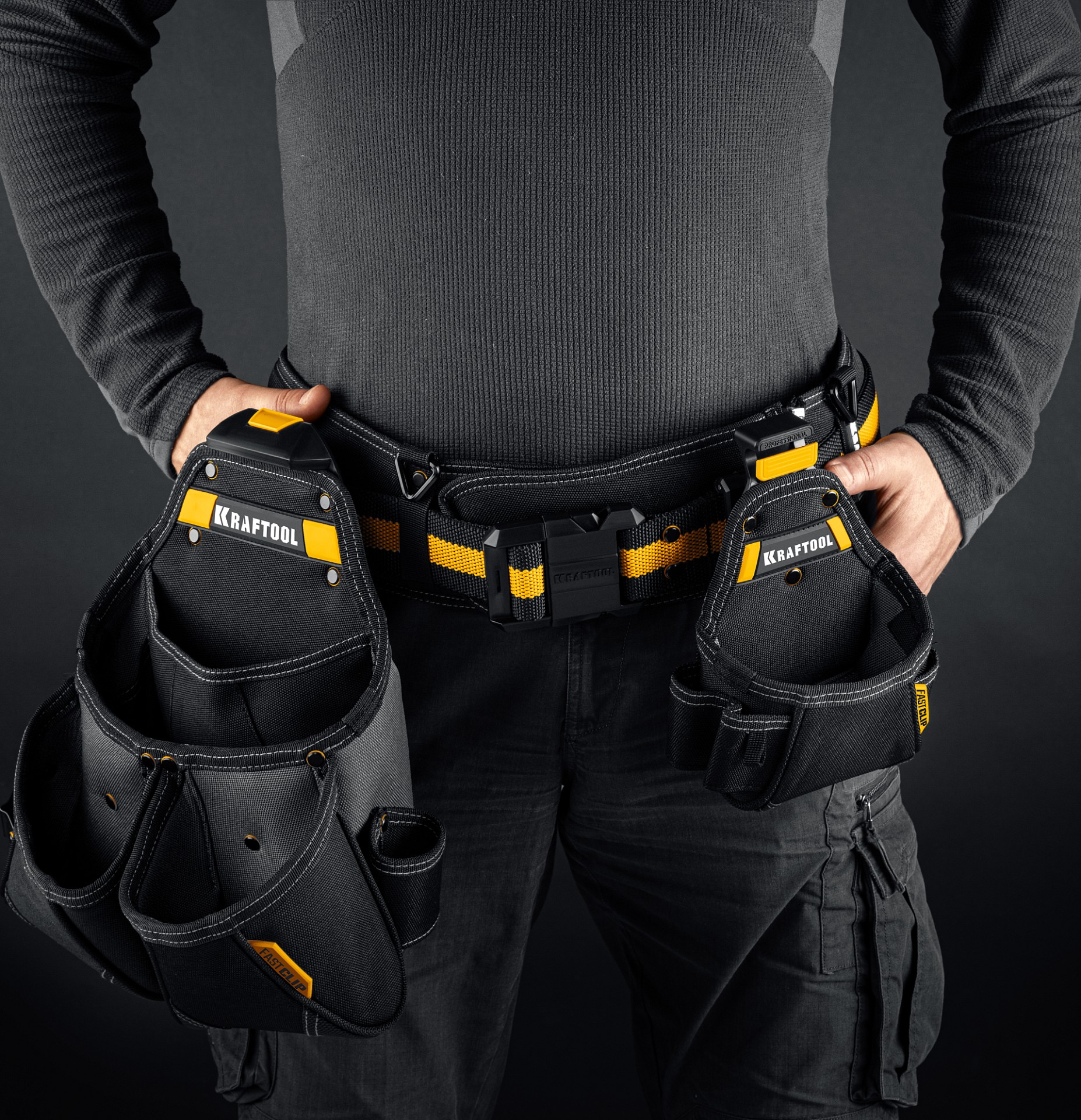 KRAFTOOL KBS-4 пояс монтажника, в комплекте: пояс монтажника и 3 сумки (38760-4) — фото 11