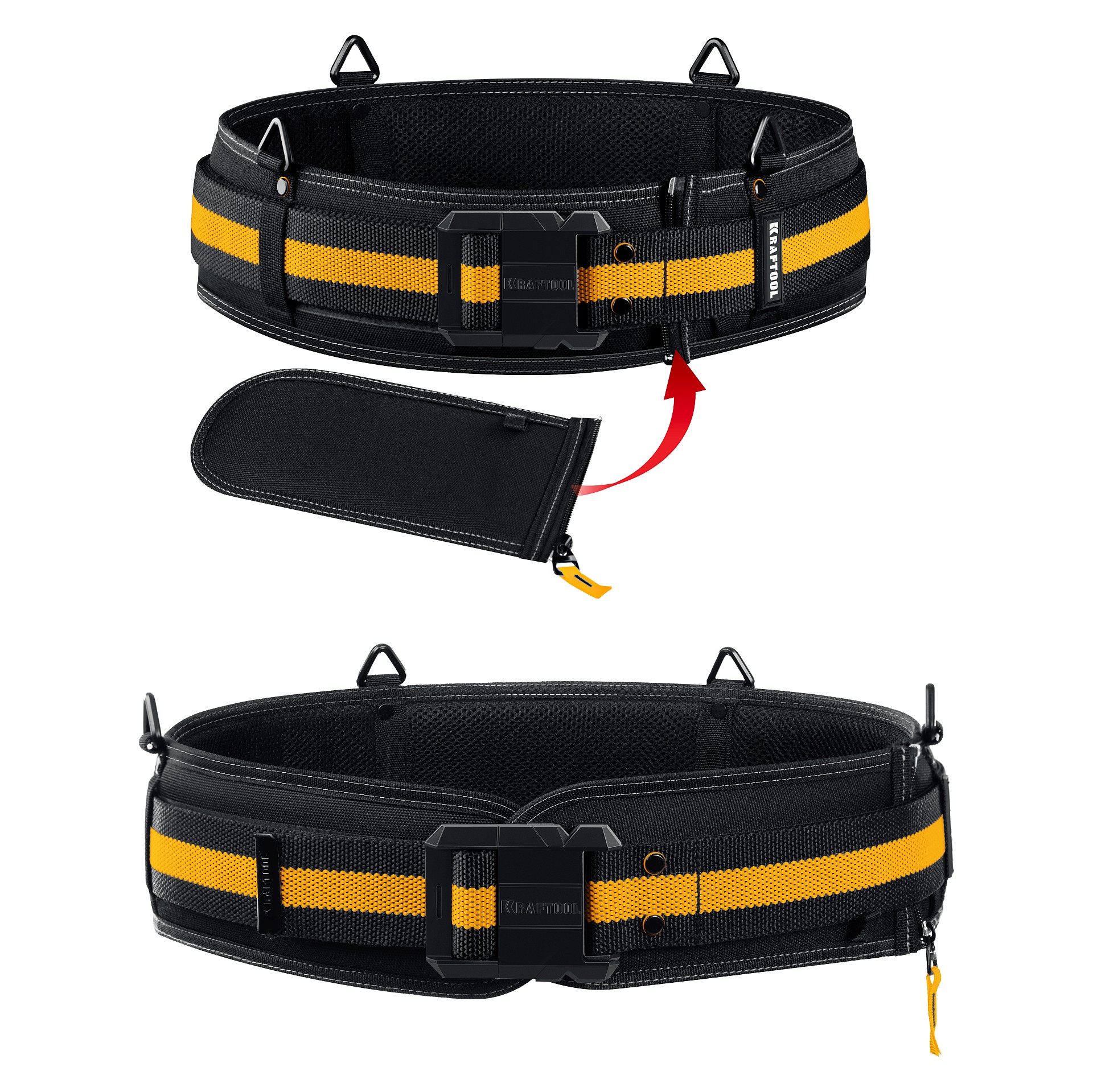 KRAFTOOL KBS-5 пояс монтажника, в комплекте: пояс монтажника, подтяжки и 3 сумки (38760-5) — фото 15