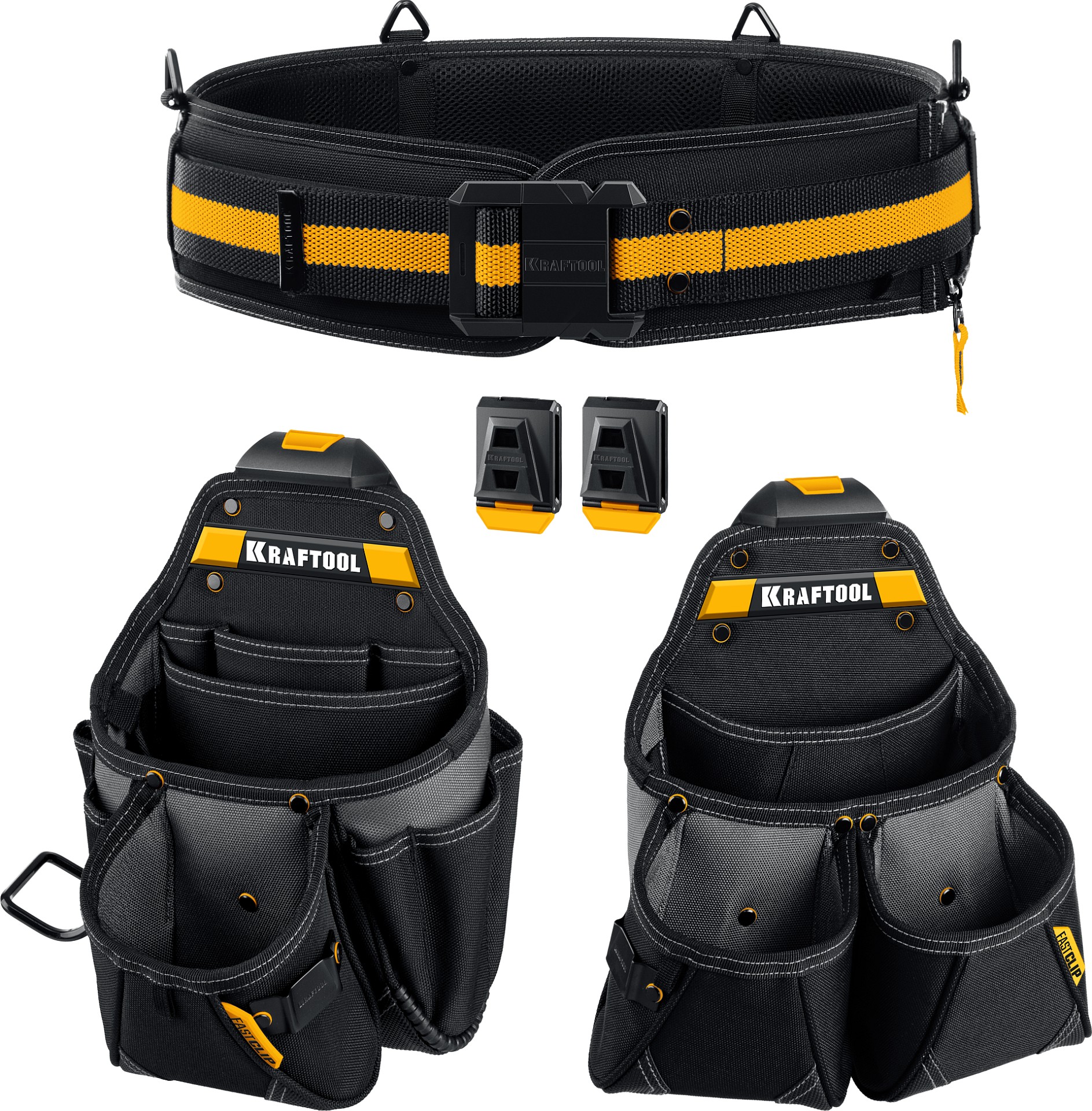 KRAFTOOL KBS-3L пояс монтажника, в комплекте: пояс монтажника и 2 большие сумки (38761) — фото 2