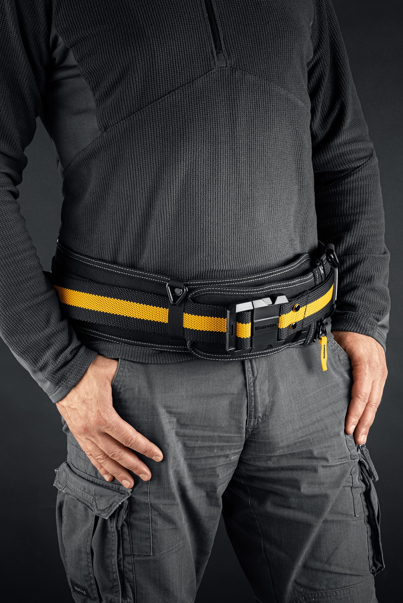 KRAFTOOL KB-2 пояс монтажника, для сумок с быстросъёмным креплением FastClip, 80-122 см, широкий кушак (38763) — фото 4