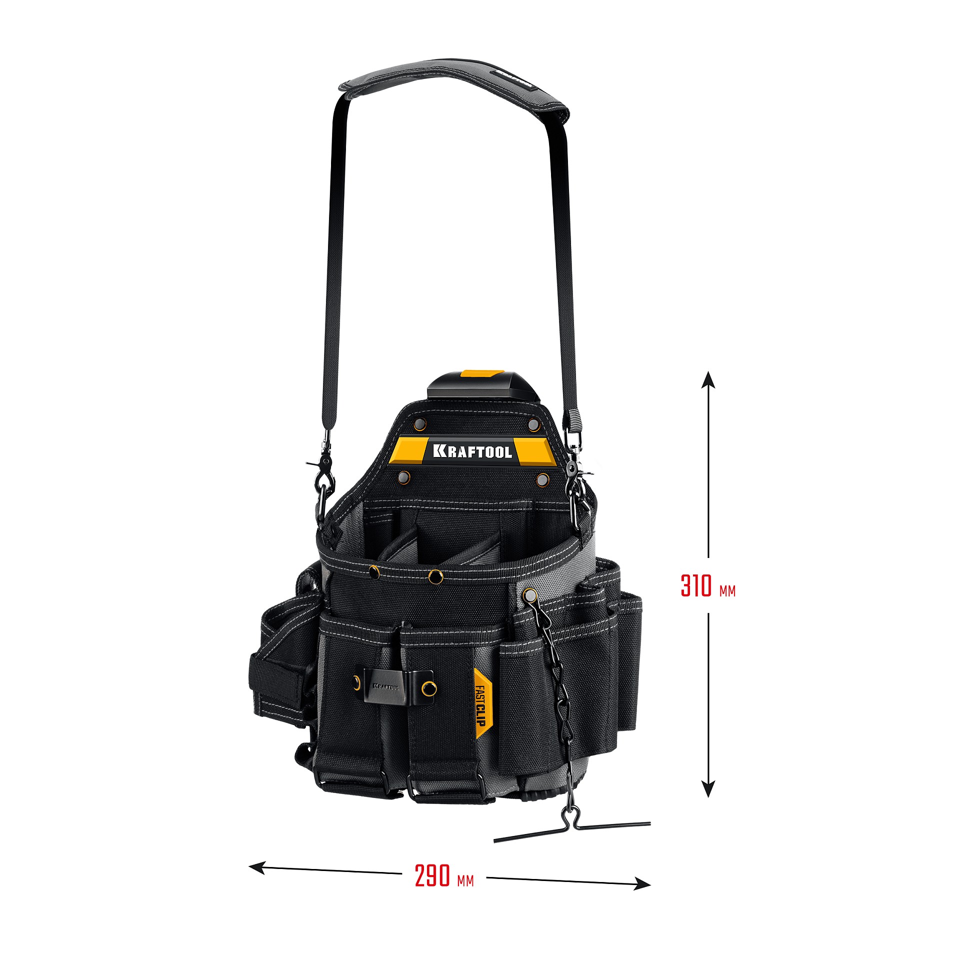 KRAFTOOL KPB-23 поясная сумка с быстросъёмным креплением FastClip, 290 х 310 мм (38766) — фото 5