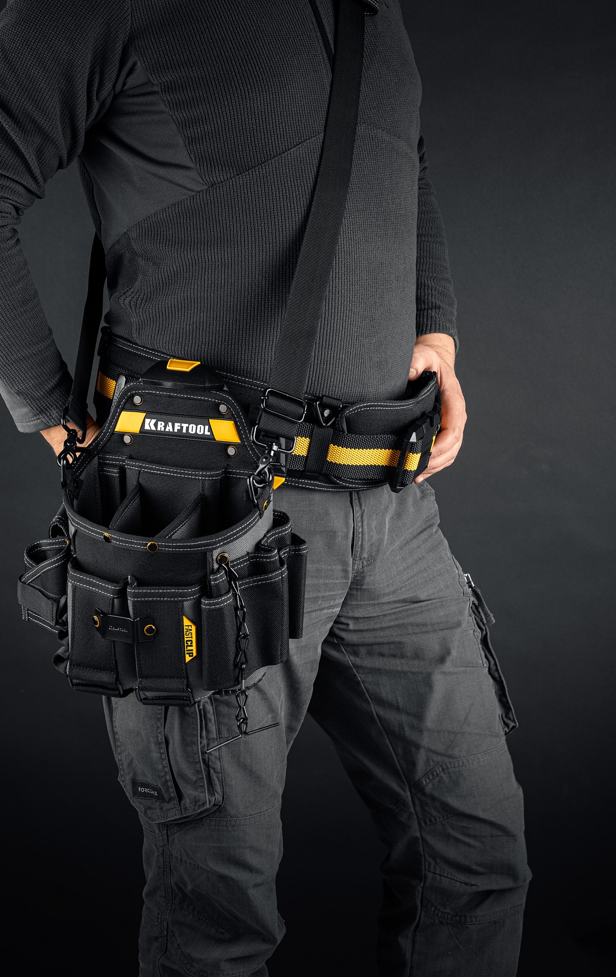 KRAFTOOL KPB-23 поясная сумка с быстросъёмным креплением FastClip, 290 х 310 мм (38766) — фото 6