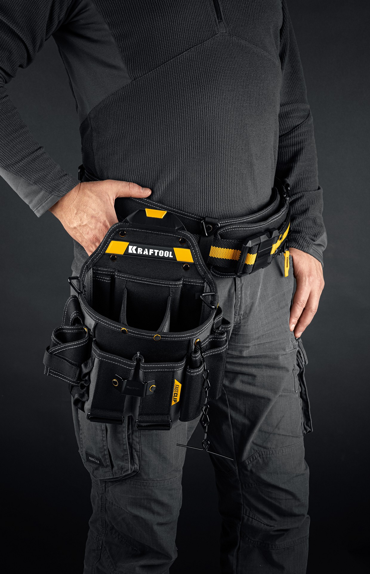 KRAFTOOL KPB-23 поясная сумка с быстросъёмным креплением FastClip, 290 х 310 мм (38766) — фото 7