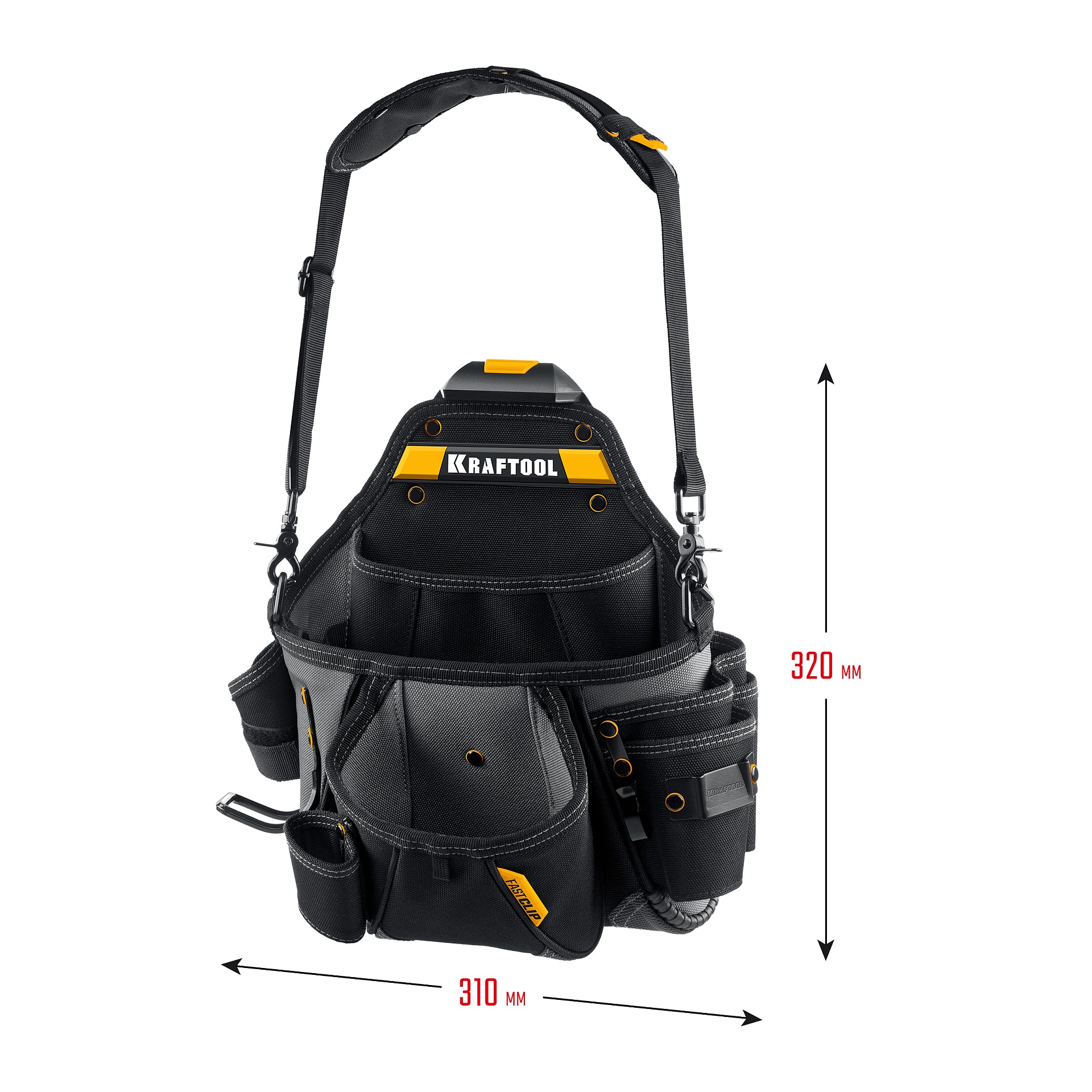 KRAFTOOL KPB-20 поясная сумка с быстросъёмным креплением FastClip, 320 х 310 мм (38767) — фото 5