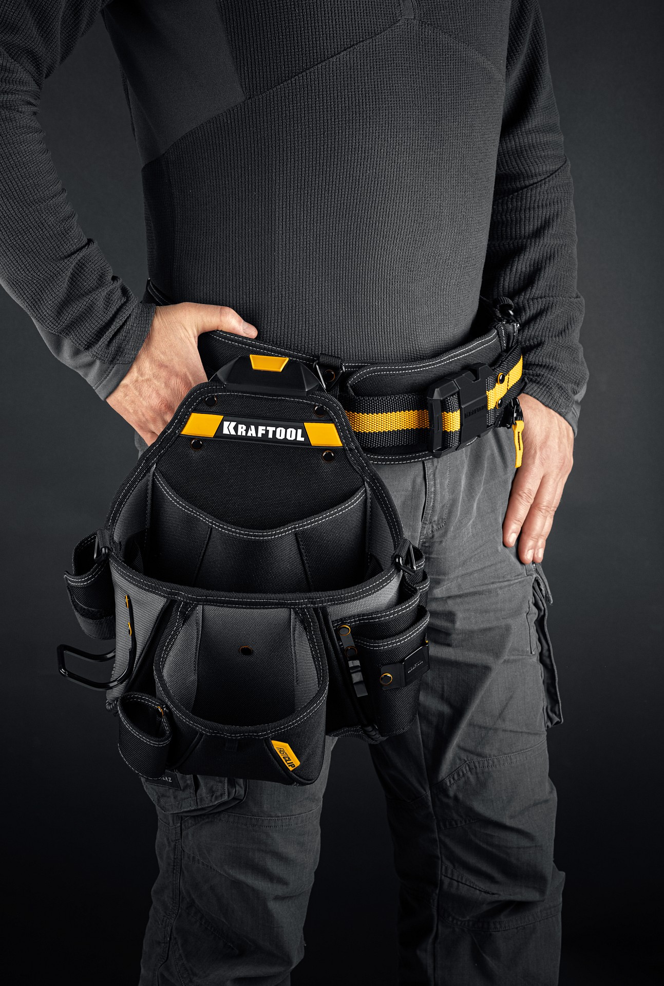 KRAFTOOL KPB-20 поясная сумка с быстросъёмным креплением FastClip, 320 х 310 мм (38767) — фото 6