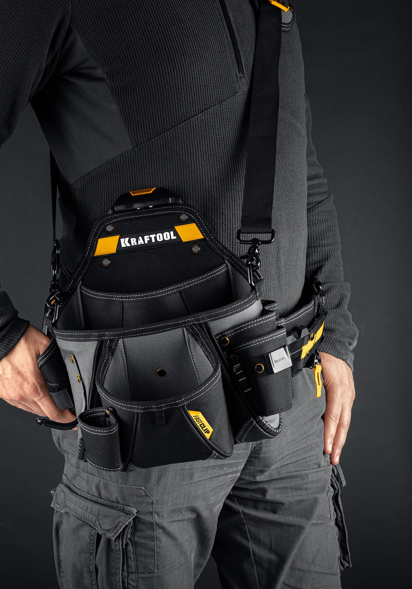 KRAFTOOL KPB-20 поясная сумка с быстросъёмным креплением FastClip, 320 х 310 мм (38767) — фото 7