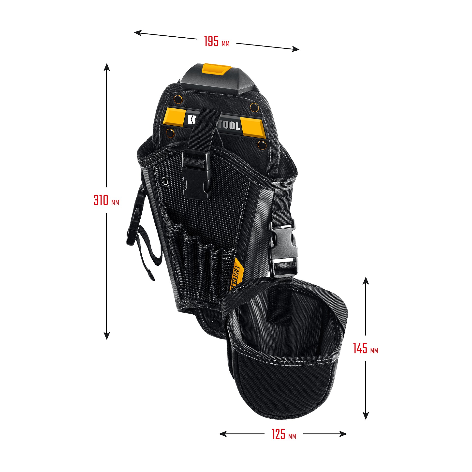 KRAFTOOL KH-5 кобура для шуруповерта с быстросъёмным креплением FastClip, средняя (38769) — фото 4
