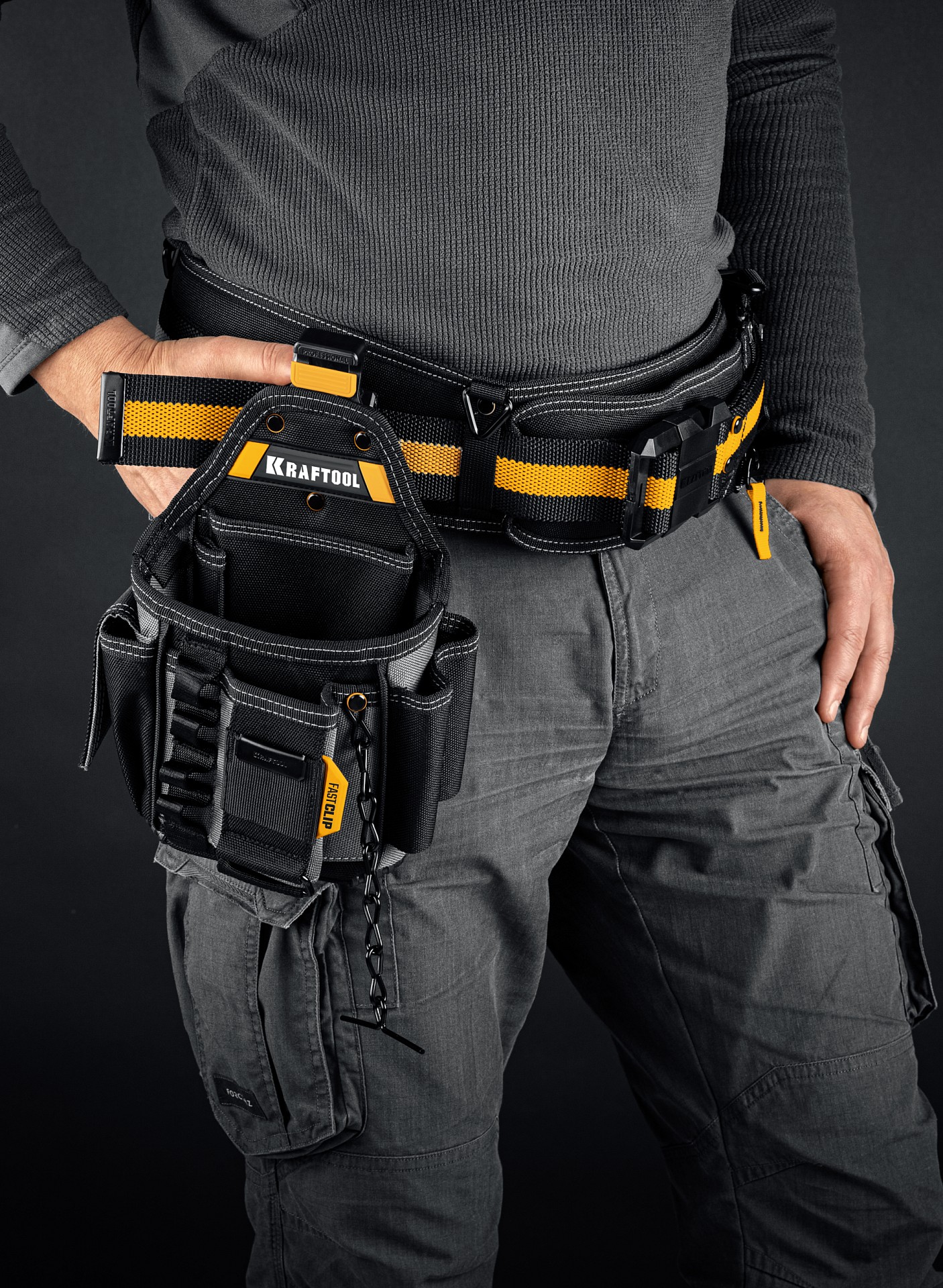 KRAFTOOL KP-13E поясная сумка с быстросъёмным креплением FastClip, 280 х 200 мм (38772) — фото 6