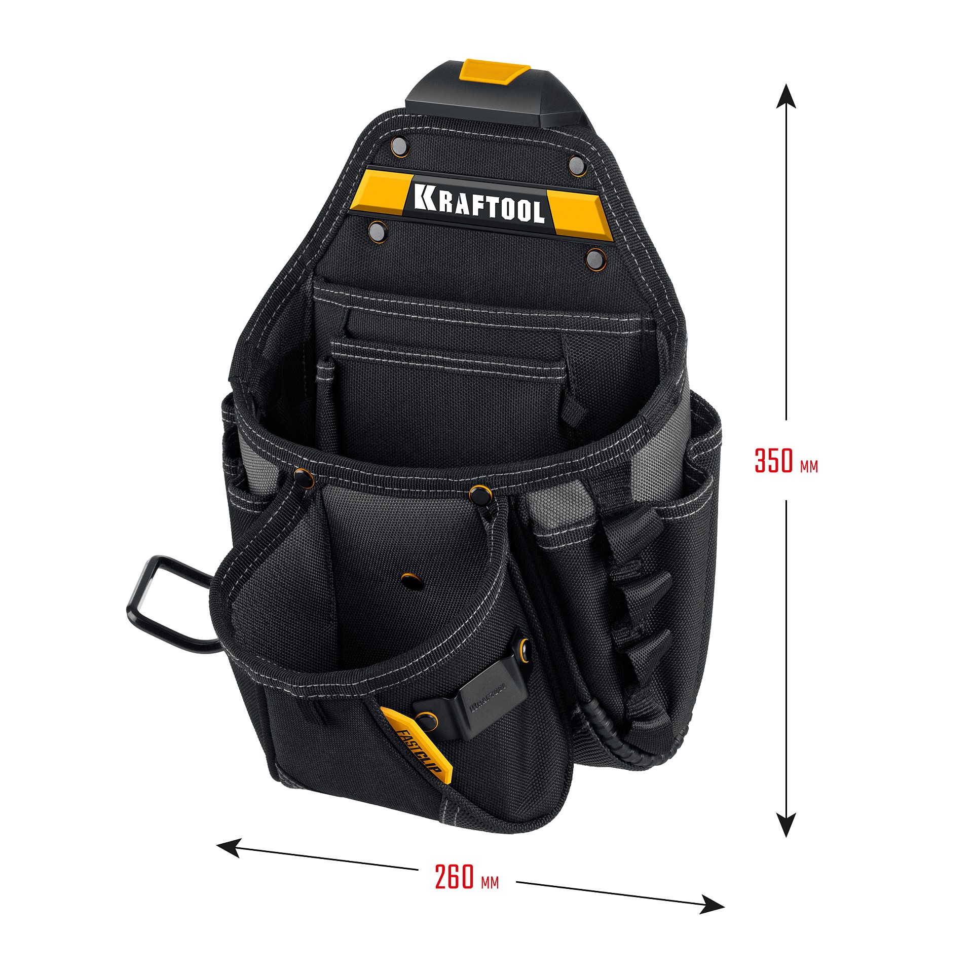 KRAFTOOL KP-27 поясная сумка с быстросъёмным креплением FastClip, 350 х 260 мм (38773) — фото 5