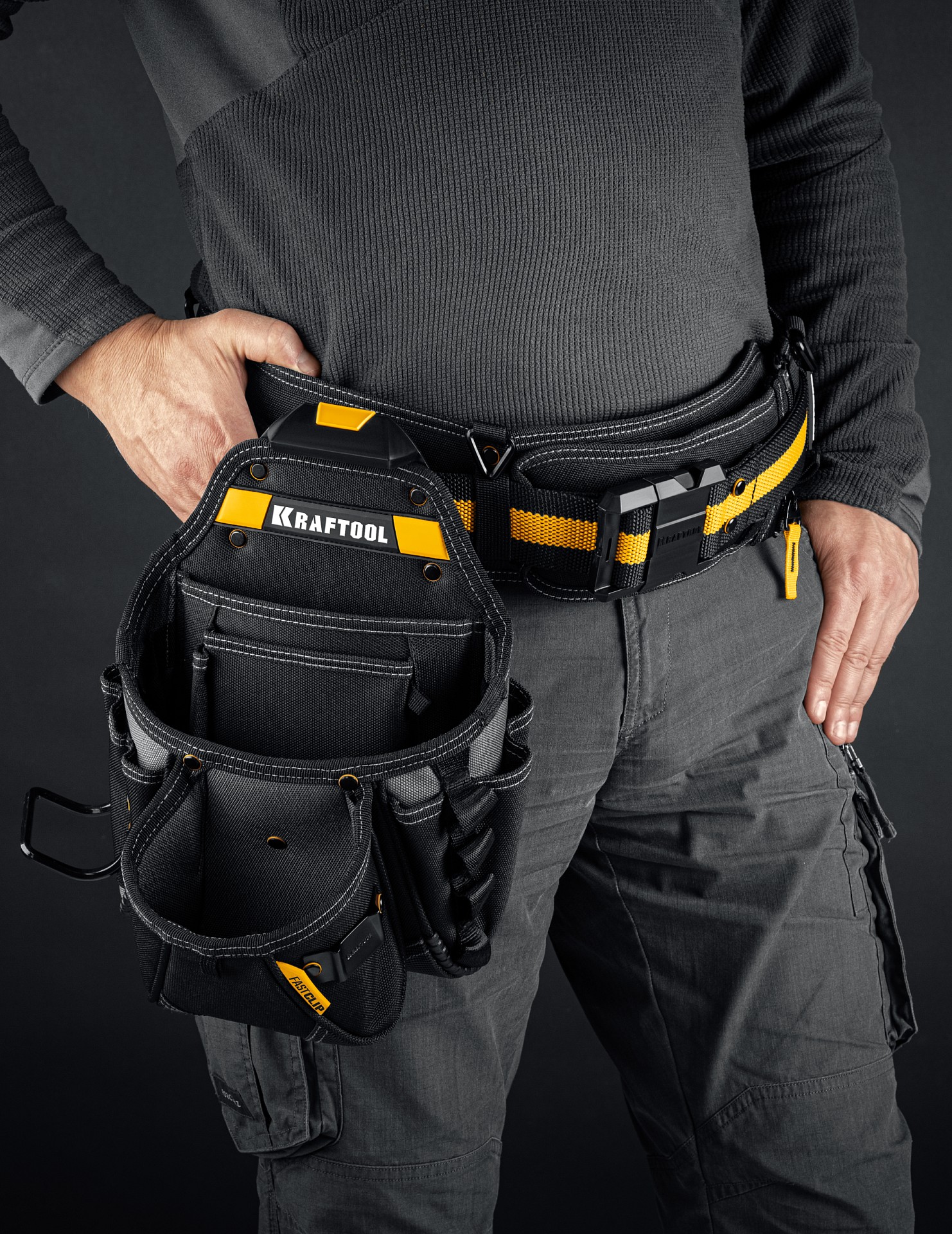 KRAFTOOL KP-27 поясная сумка с быстросъёмным креплением FastClip, 350 х 260 мм (38773) — фото 6
