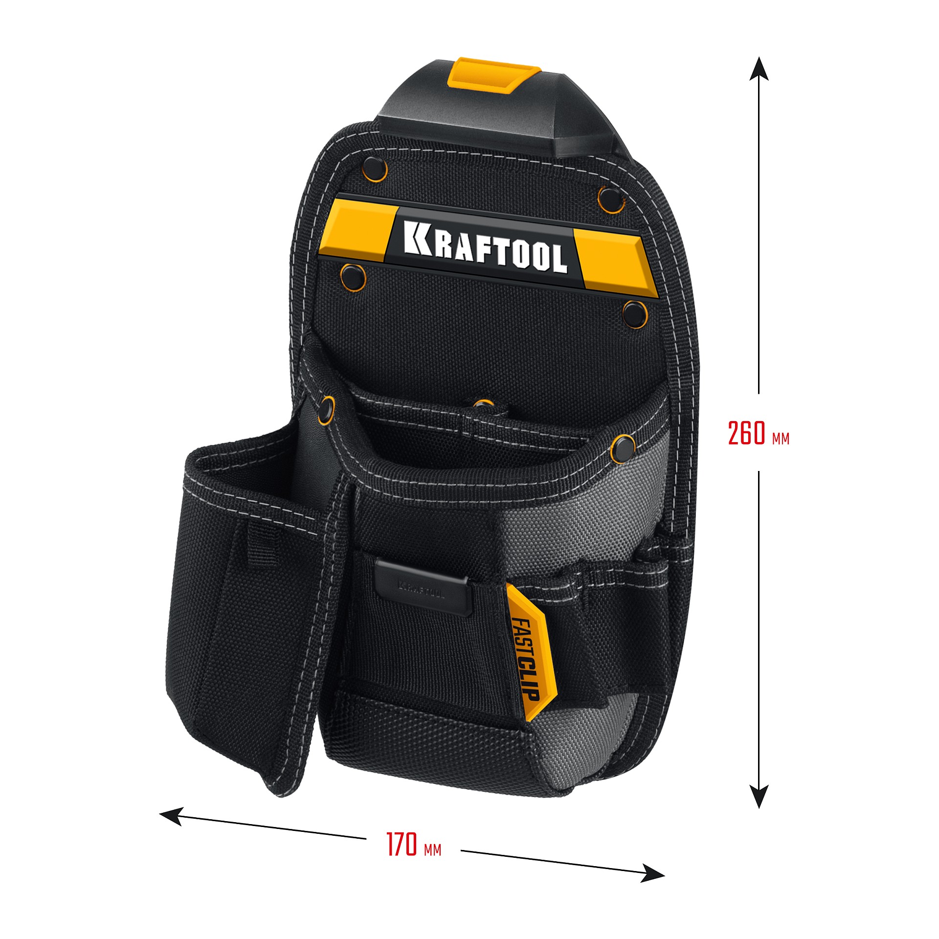 KRAFTOOL KP-8 поясная сумка с быстросъёмным креплением FastClip, 170 х 260 мм (38776) — фото 4