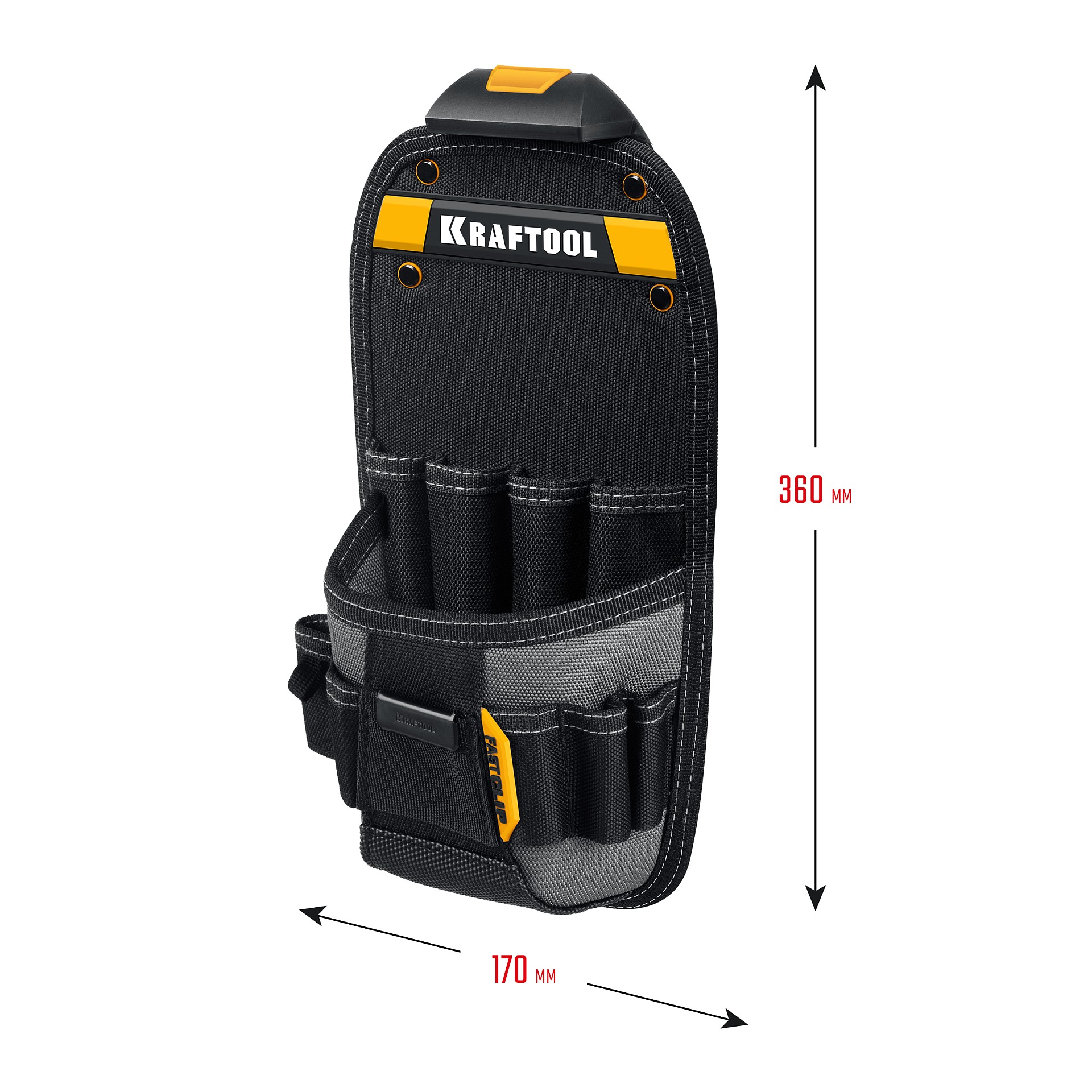 KRAFTOOL KP-11 поясная сумка с быстросъёмным креплением FastClip, 170 х 360 мм (38777) — фото 4