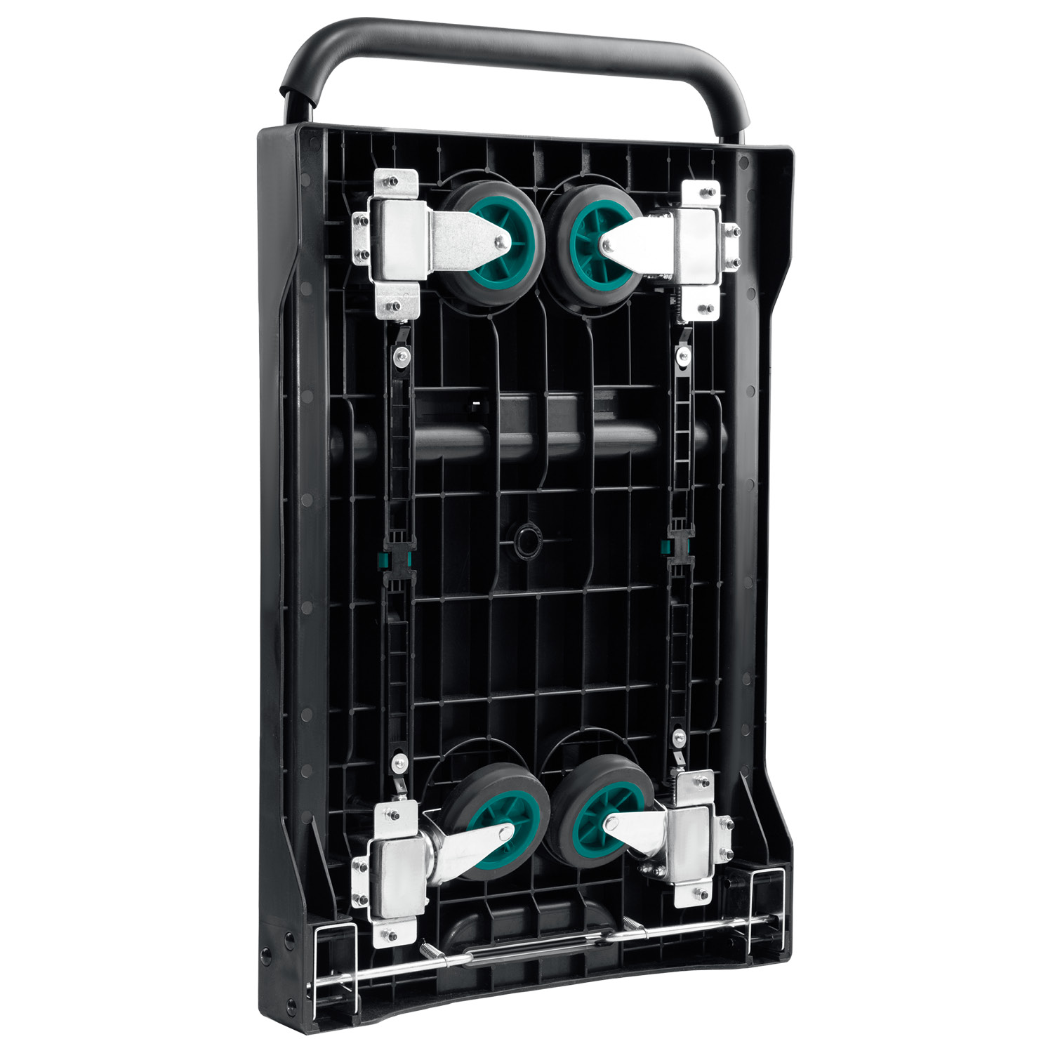 KRAFTOOL до 150 кг, платформа 68.0 х 49.5 см, складная рукоятка, складные колеса d 10 см, вес - 9.3 кг, платформенная тележка (38780-150) — фото 9