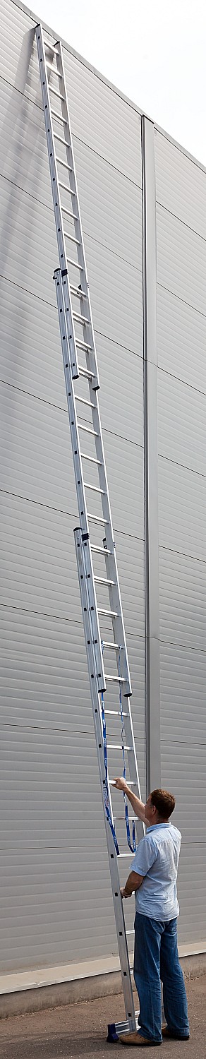 СИБИН 14 ступеней, со стабилизатором, алюминиевая, трехсекционная лестница (38833-14) — фото 4
