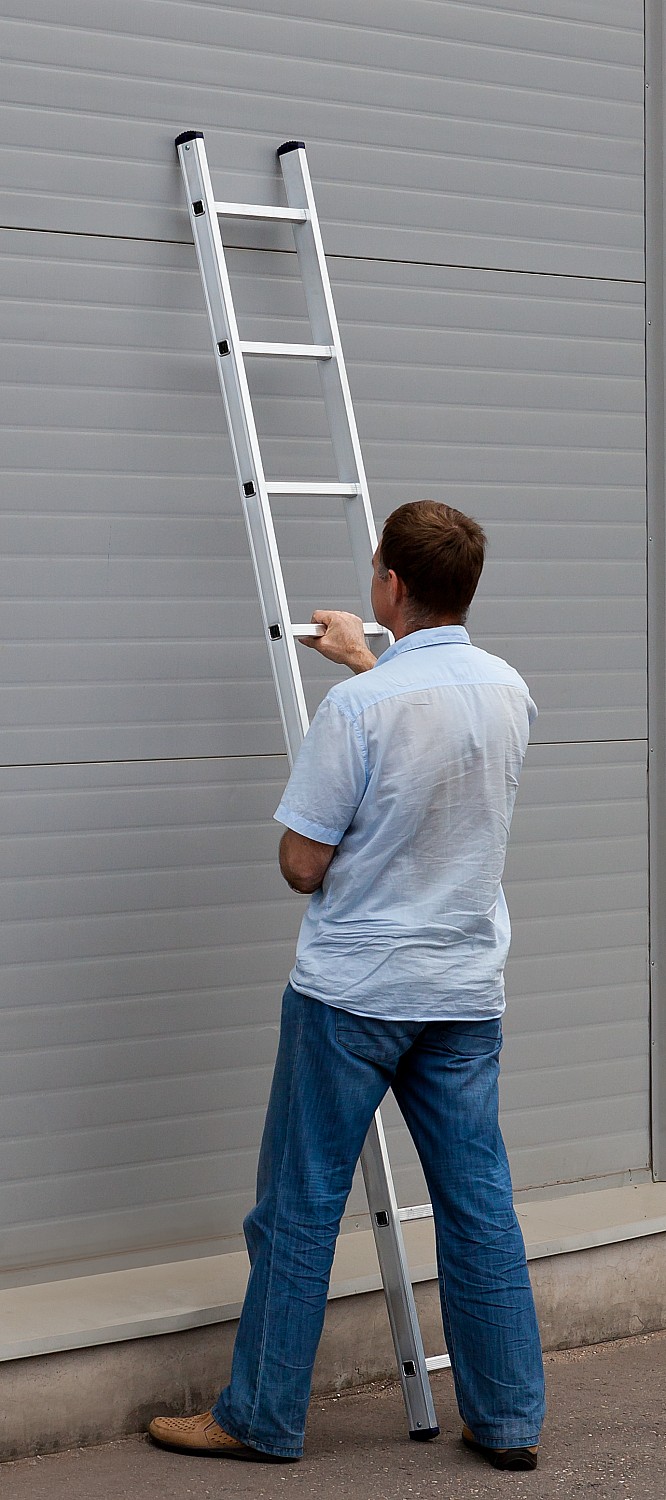 СИБИН 9 ступеней, высота 251 см, односекционная, алюминиевая, приставная лестница (38834-09) — фото 2