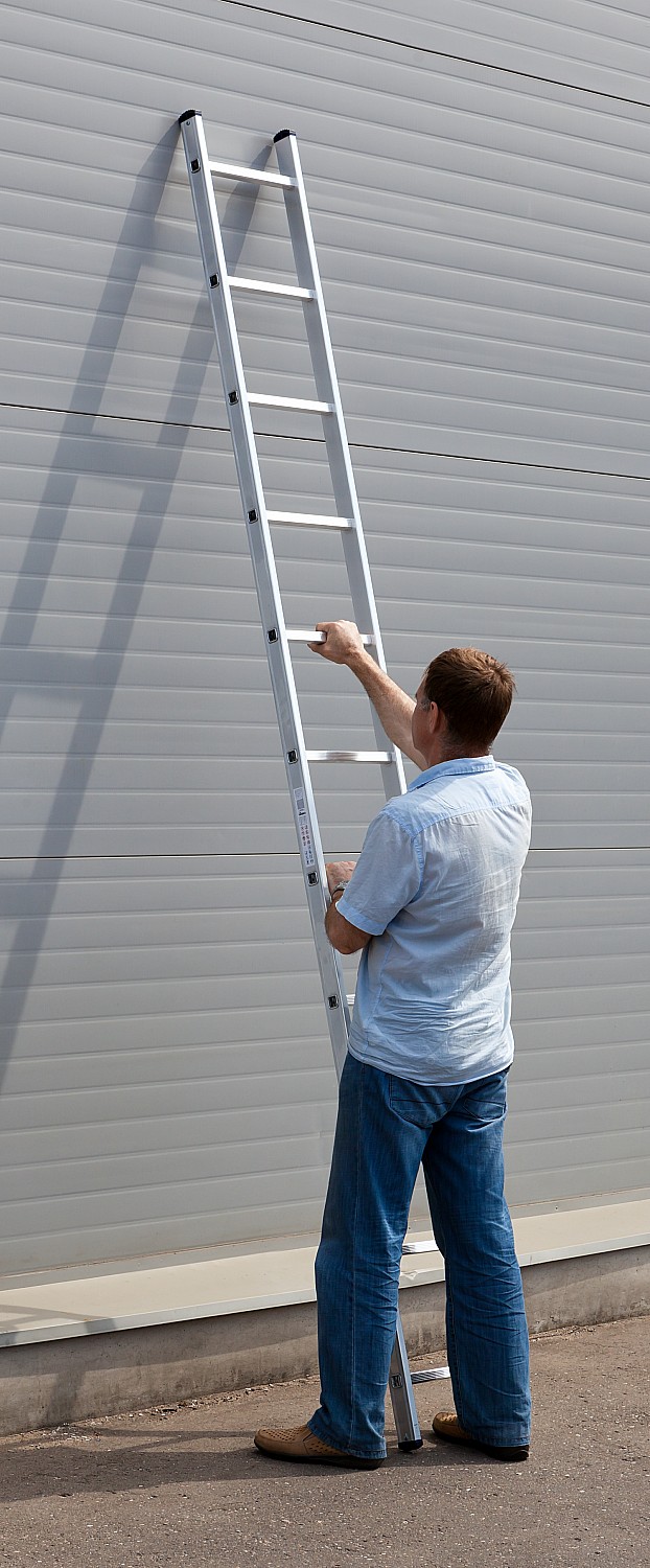 СИБИН 11 ступеней, высота 307 см, односекционная, алюминиевая, приставная лестница (38834-11) — фото 2