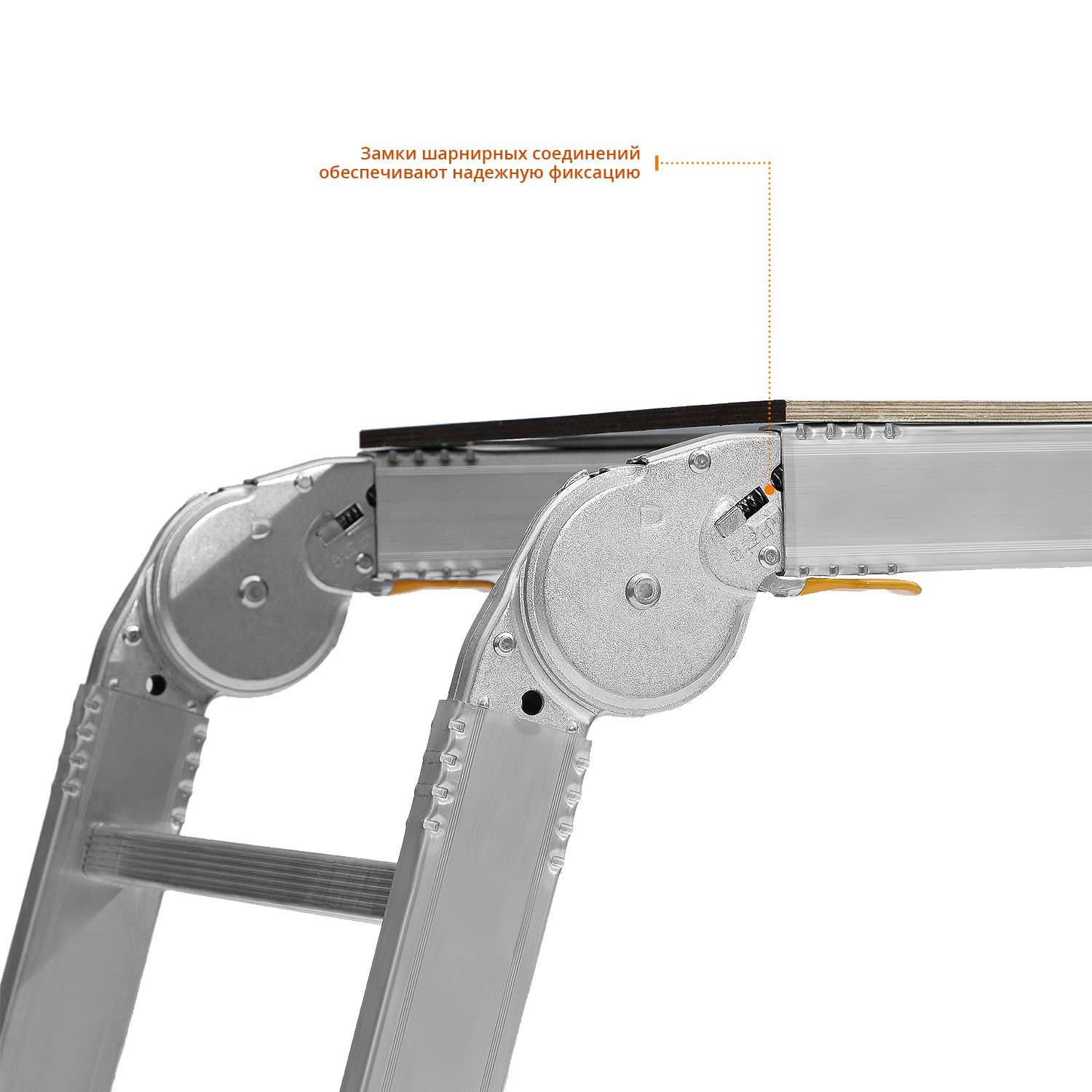 СИБИН РП-36, 3 х 6 х 3 ступени, алюминиевые, складные, с фиксированной площадкой, рабочие подмости (38843) — фото 3